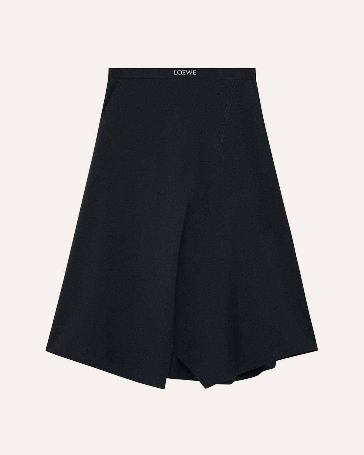 スカート Loewe Draped Black Lambskin Midi Skirt Loewe Draped Black Lambskin Midi Skirt in Black | THE LIST