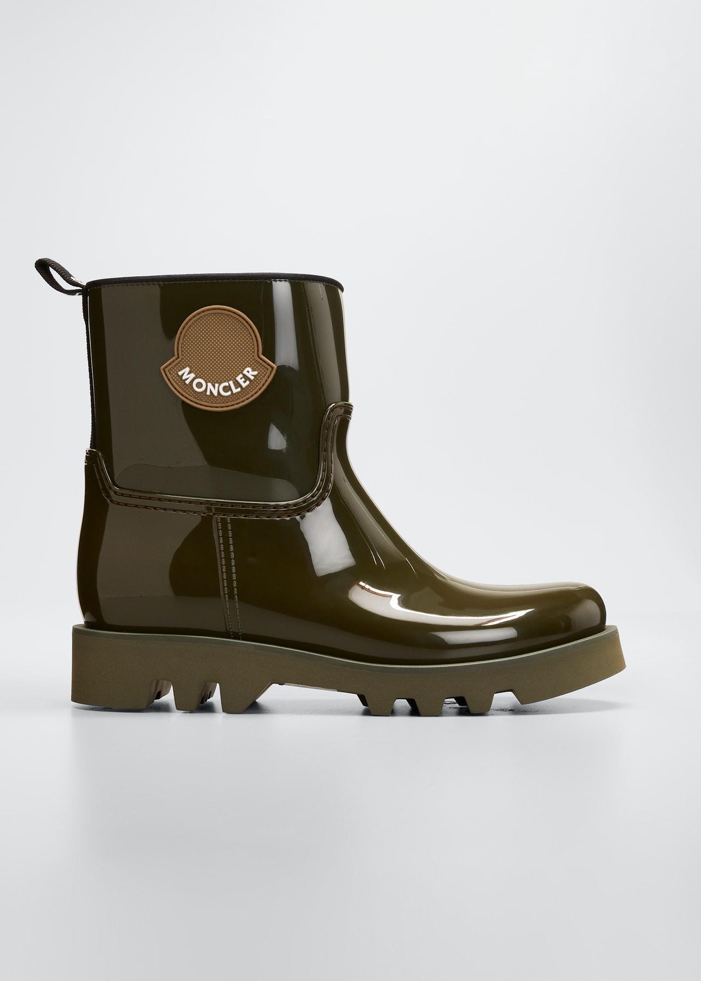 Moncler Waterproof Rubber Rain Boots in Green Lyst