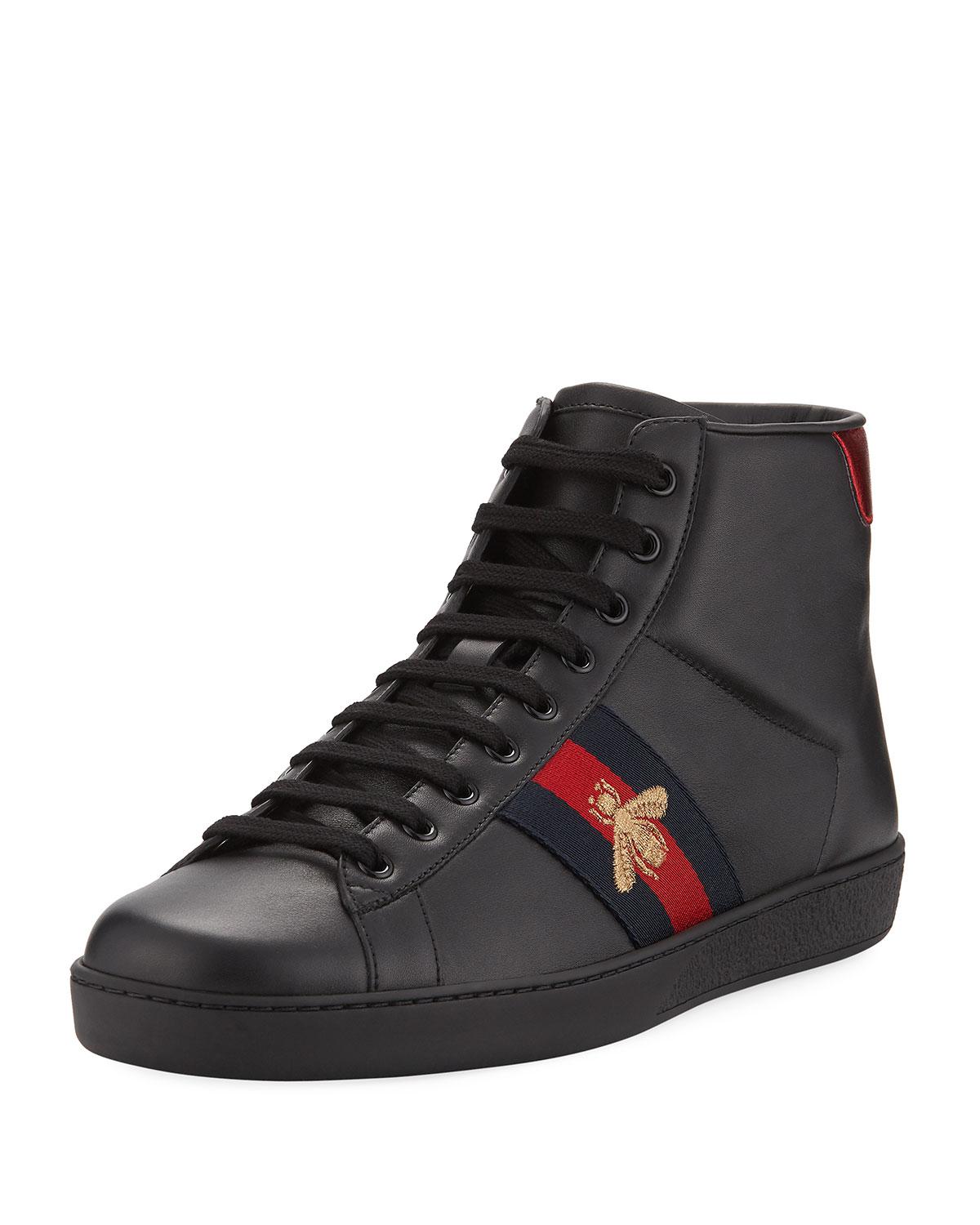 Gucci Leather Ace High-top Sneaker in 