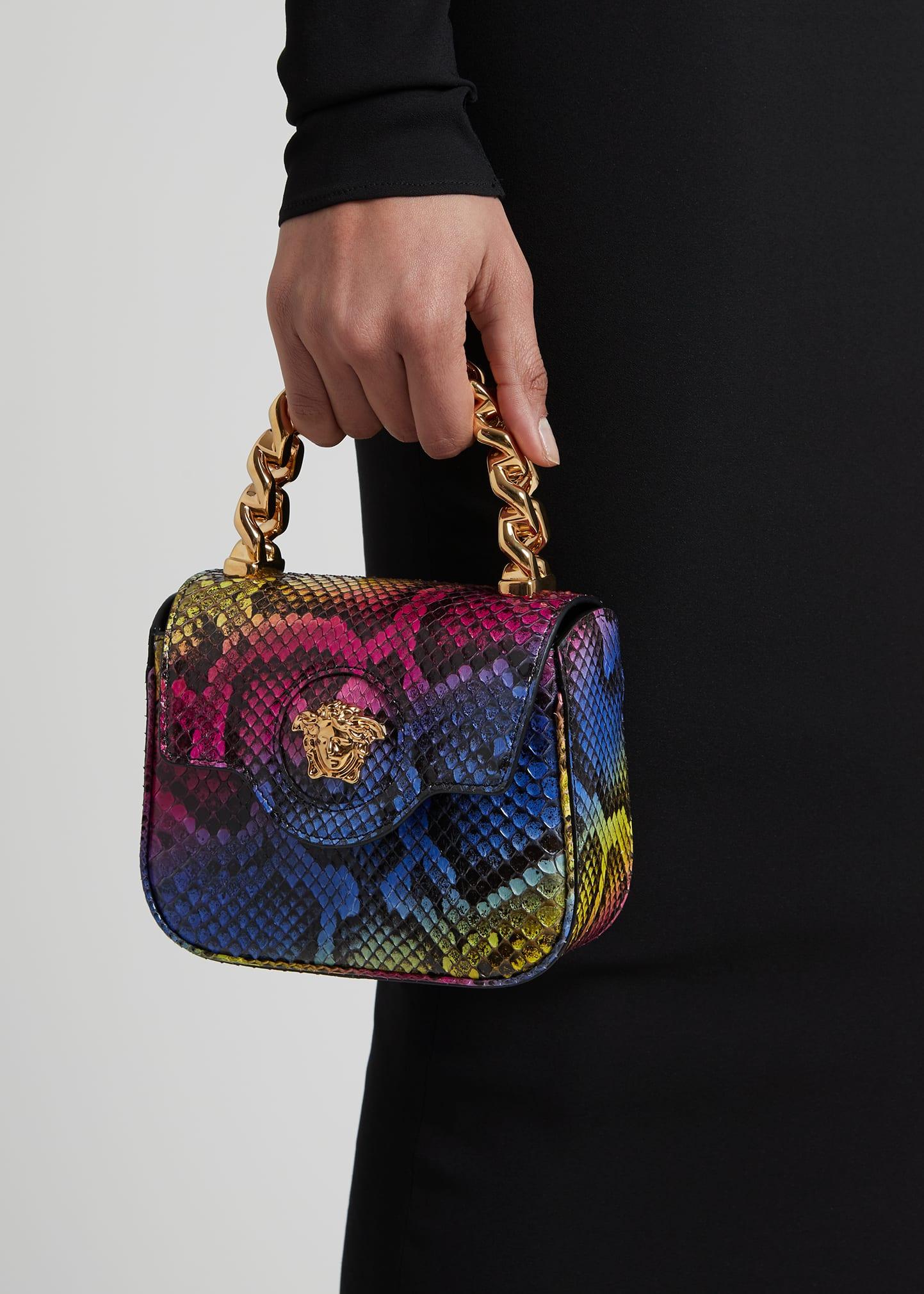 Versace La Medusa Mini Python Top-Handle Bag - ShopStyle