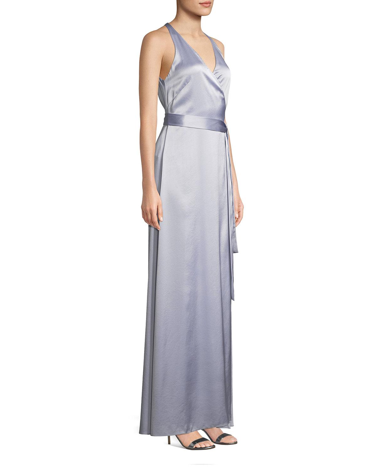Diane Von Furstenberg Synthetic Sleeveless Floor Length Wrap Dress