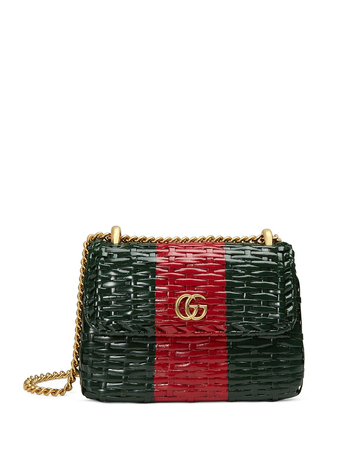 linea cestino glazed wicker mini shoulder bag