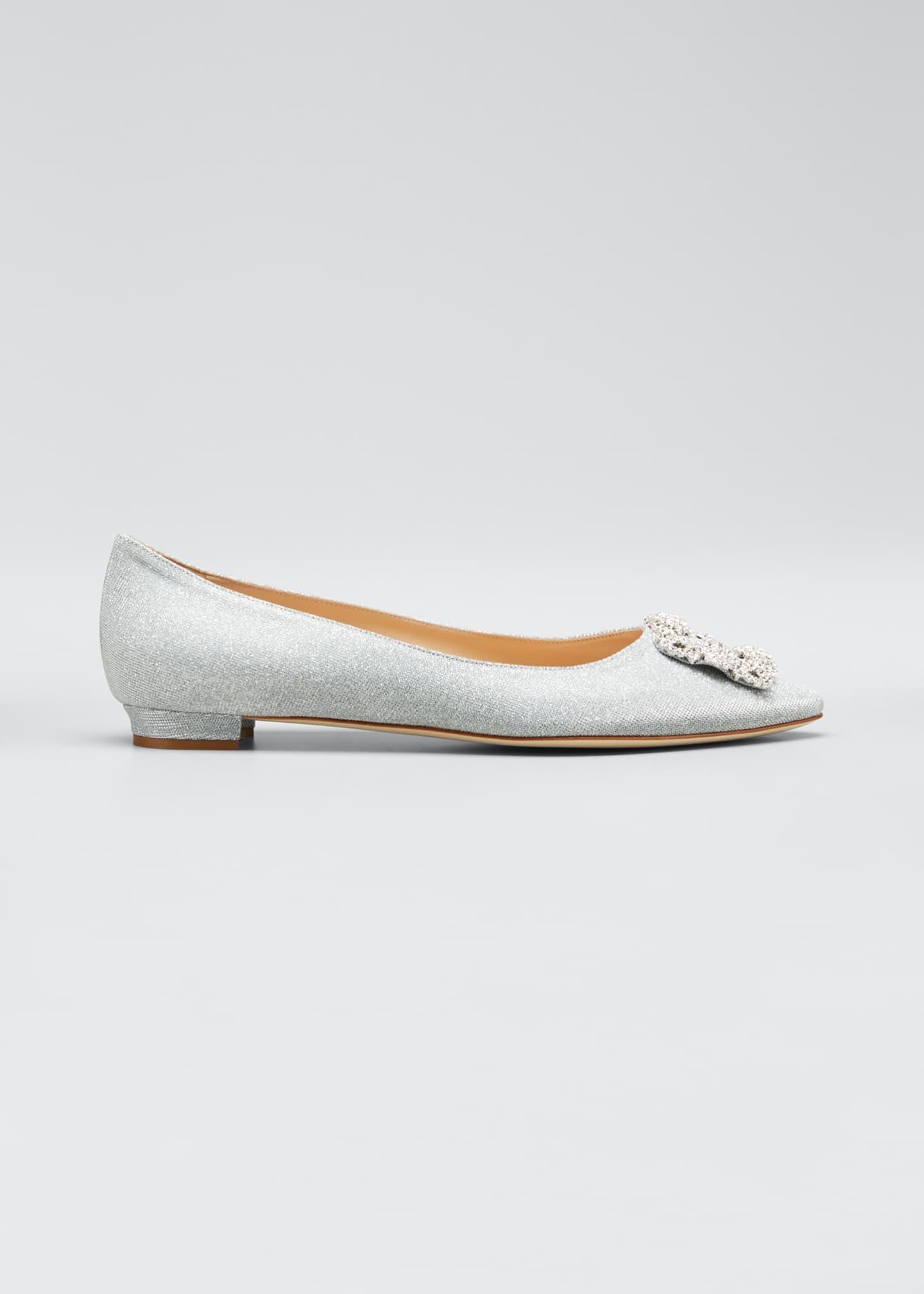 manolo blahnik silver flats
