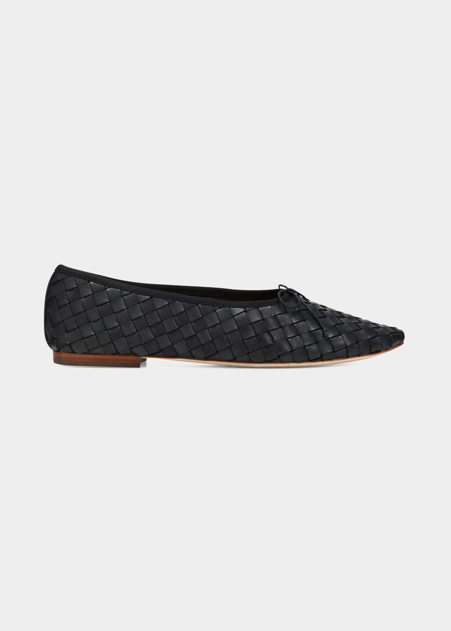 Loeffler Randall Landry Woven Leather Ballerina Flats in Black Lyst