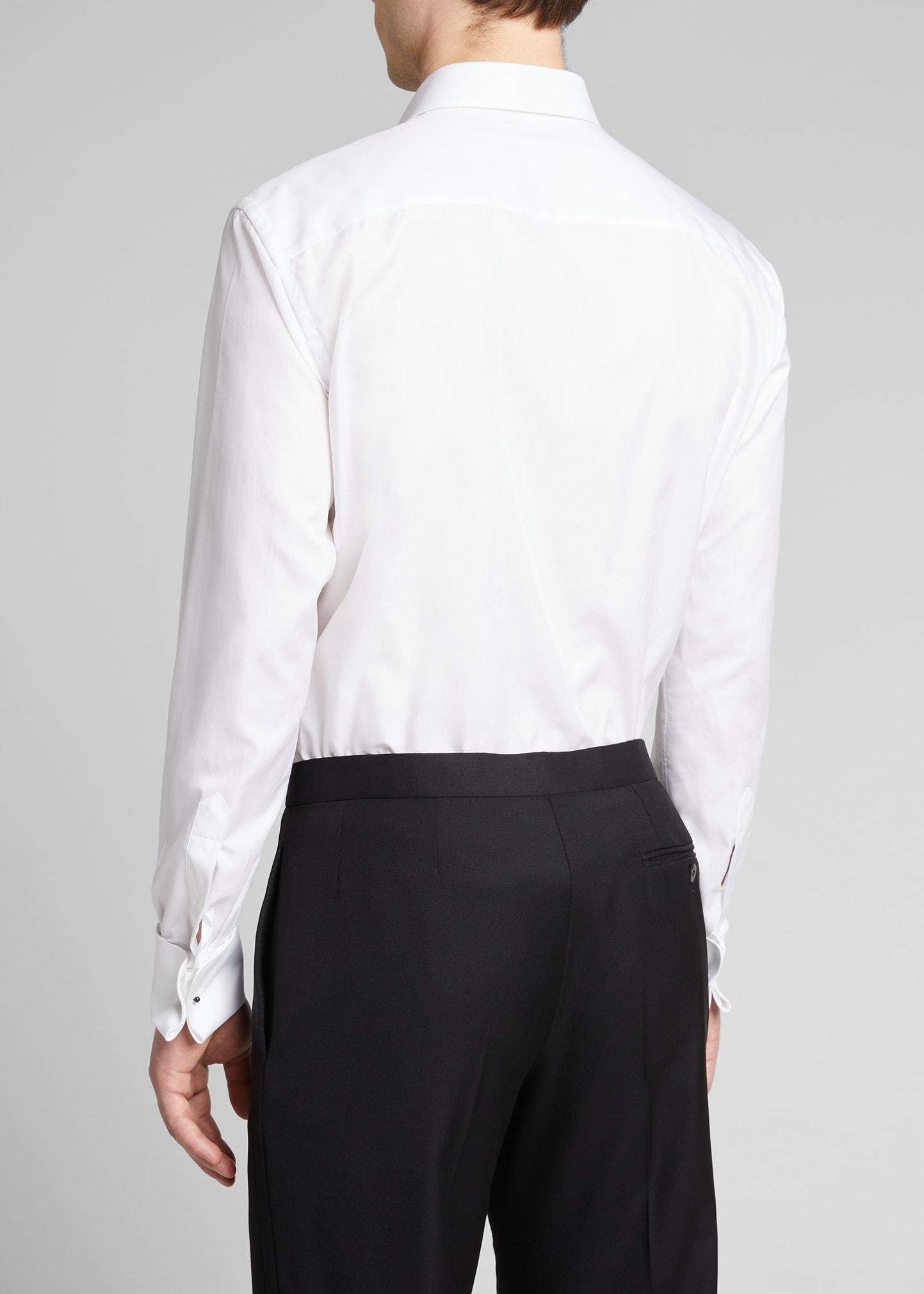 Brioni X Brad Pitt Hidden-placket Tuxedo Shirt in White for Men