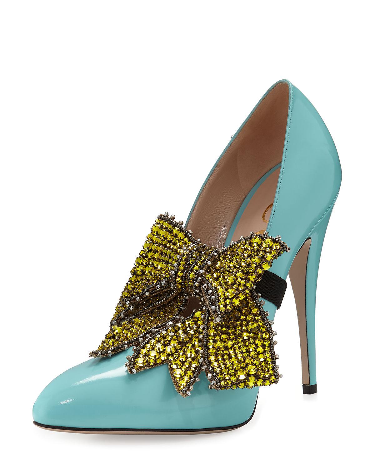 gucci heels bow