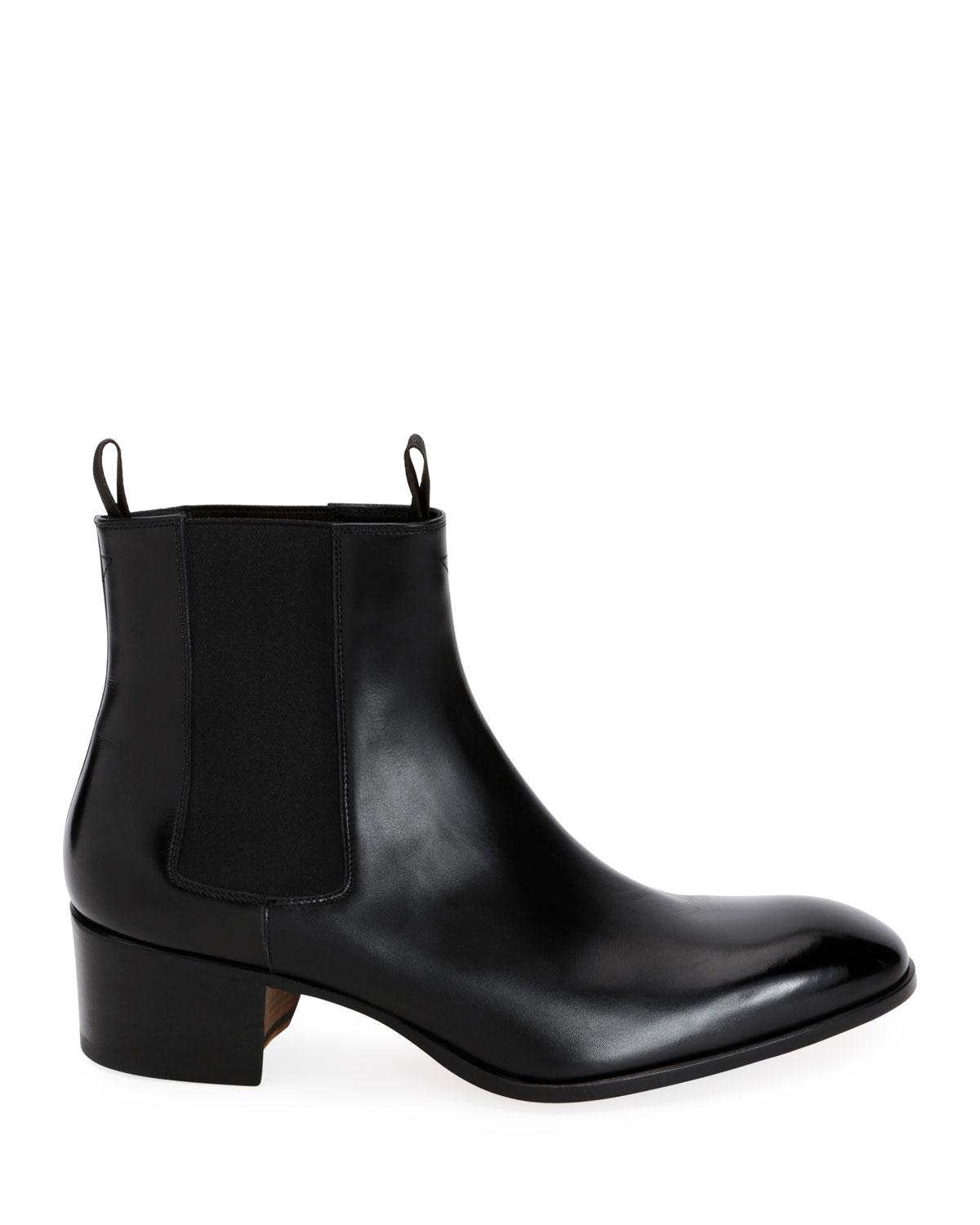 Tom Ford Leather Men's Wilde Patent Chelsea Boots in Black for Men - Lyst