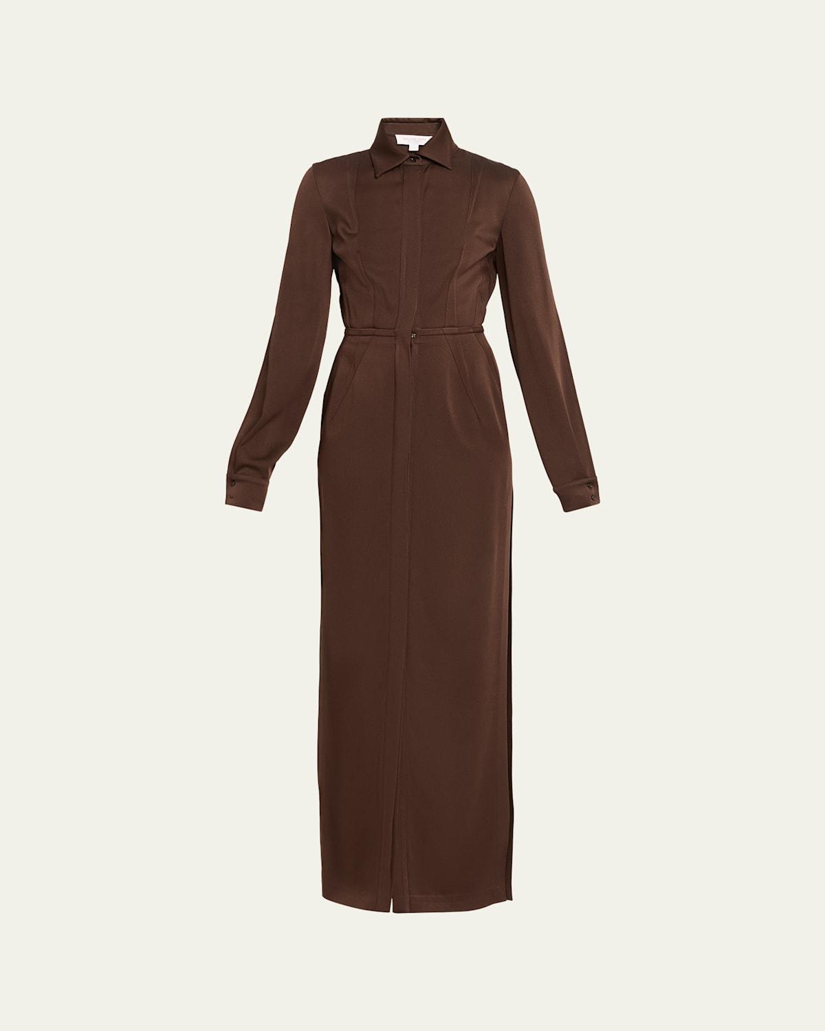 michael michael kors maxi shirt dress Michael Kors Floral silk shirt dress with drawstring|MH88YKZAFJ428