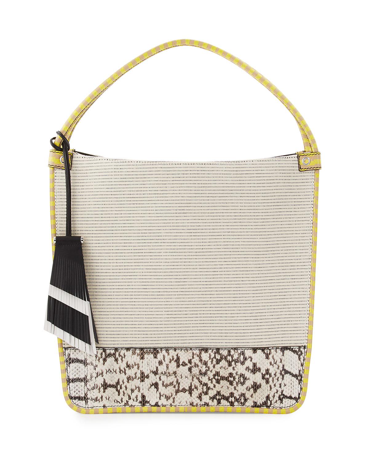 snakeskin tote bag
