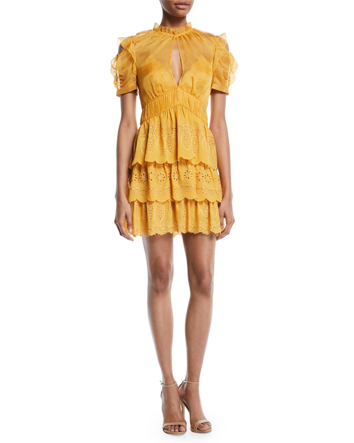 self portrait mustard dress