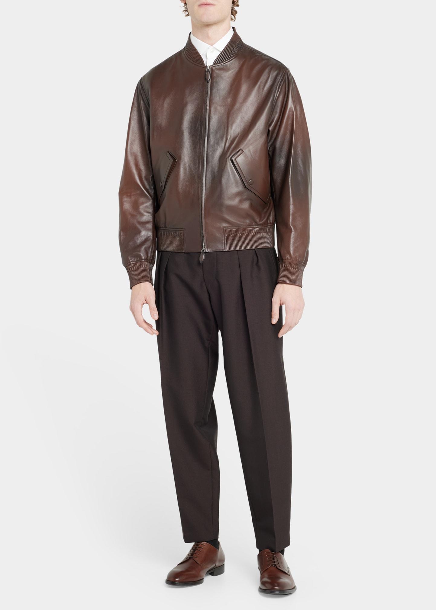 Berluti Patina Leather Bomber Jacket for Men | Lyst