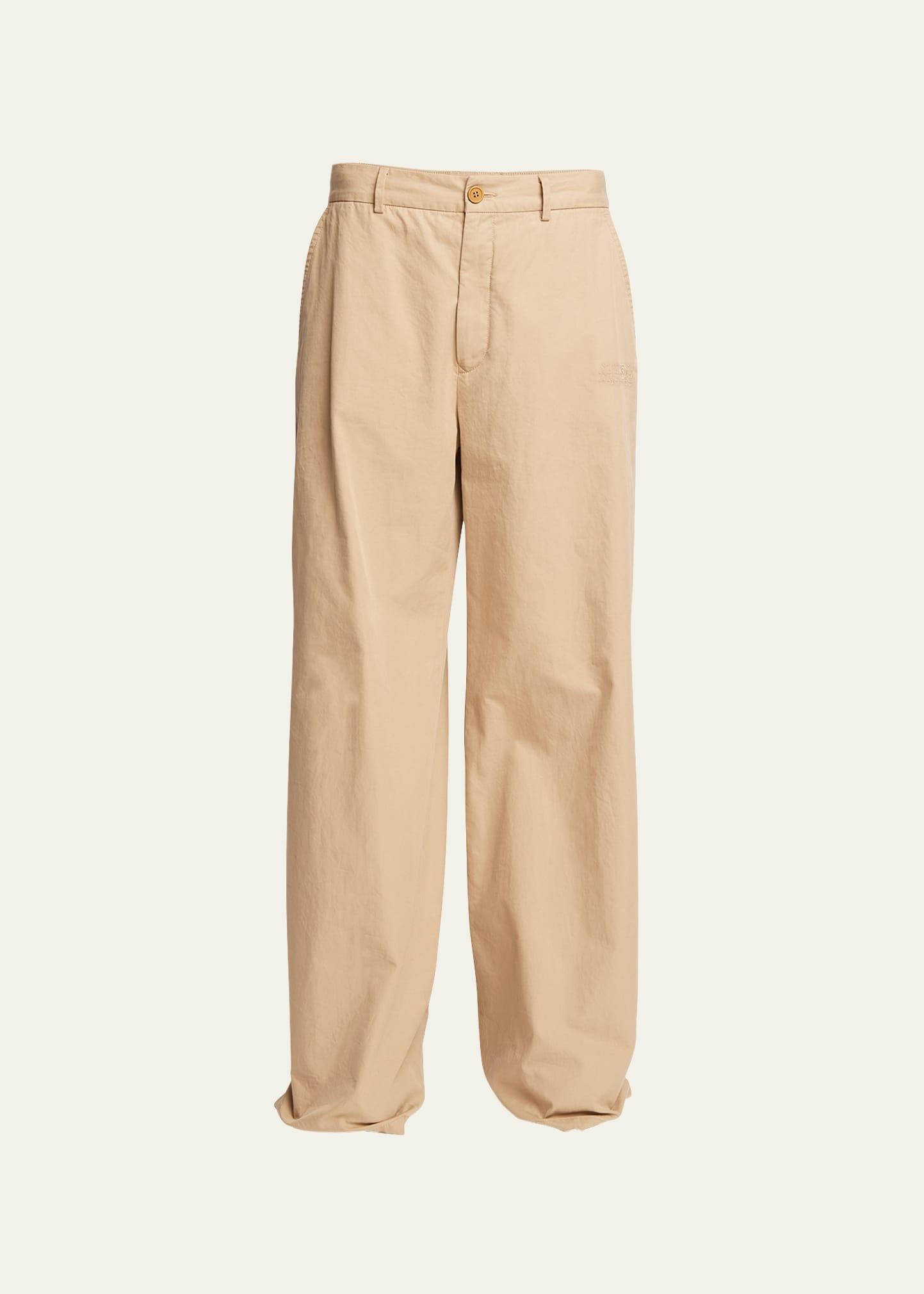 MM6 by Maison Martin Margiela Baggy Wide-leg Pants in Natural | Lyst