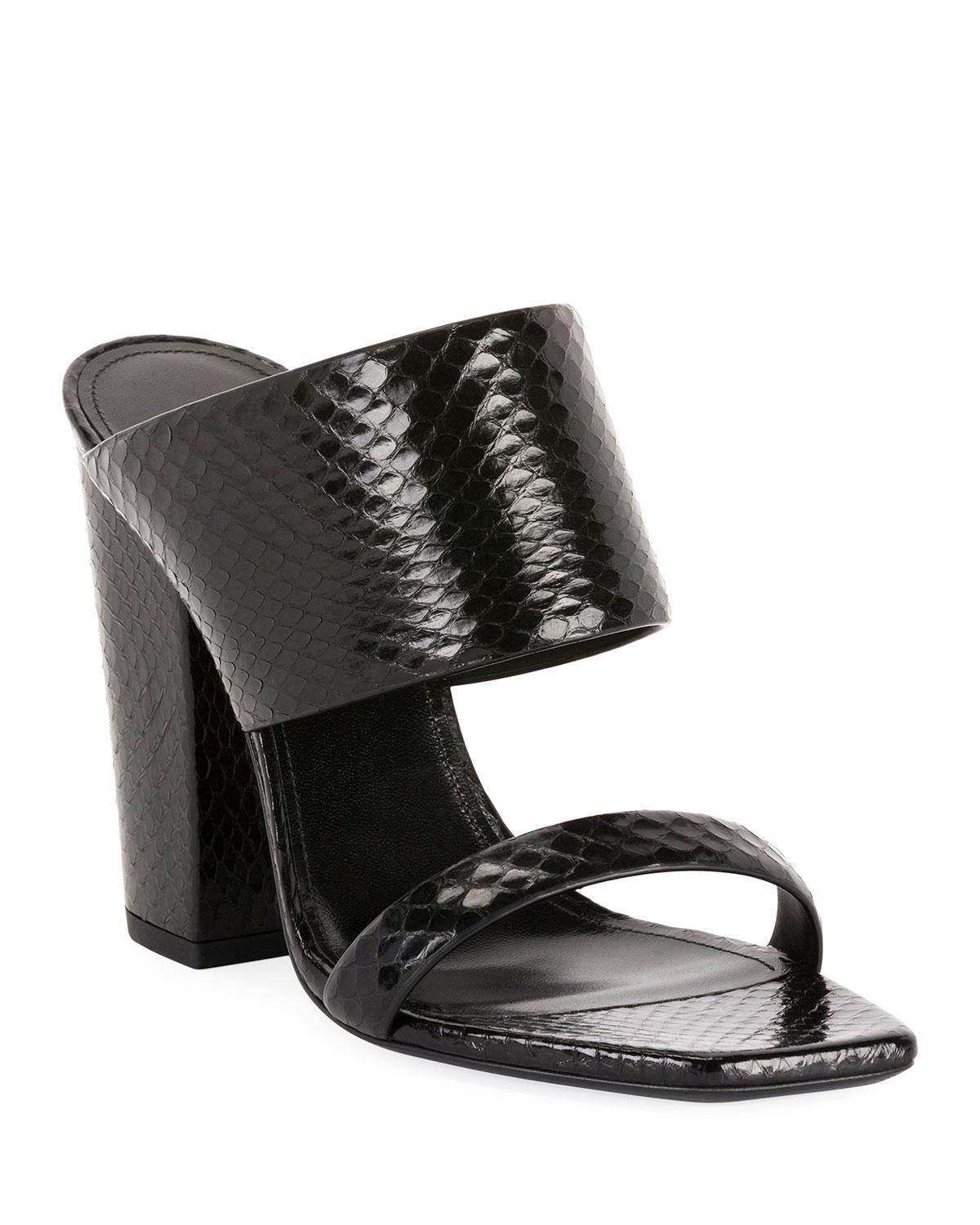 snakeskin mule sandals