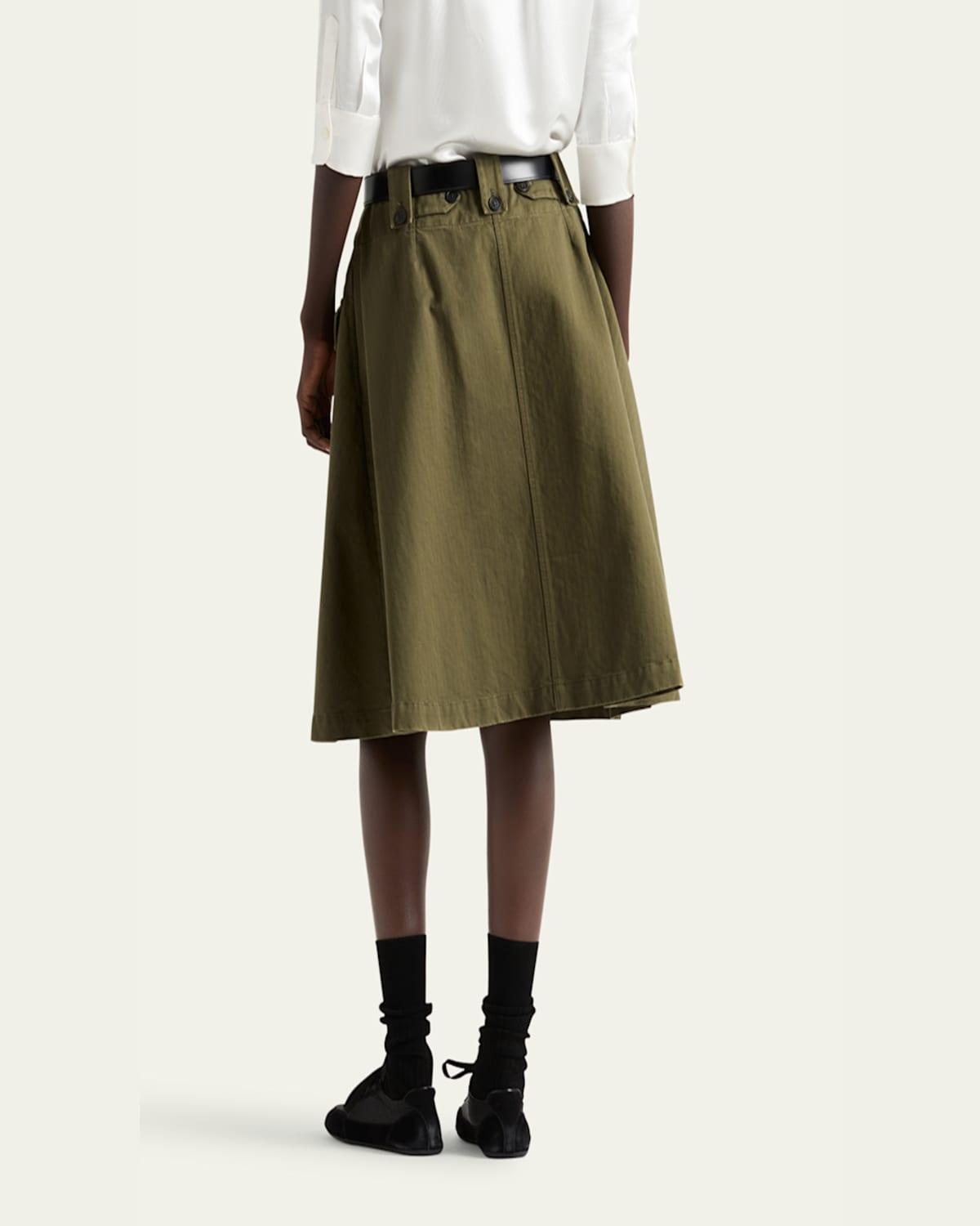 スカート PRADA ARMY GREEN COTTON SKIRT Prada Army Green Cotton Skirt | italist