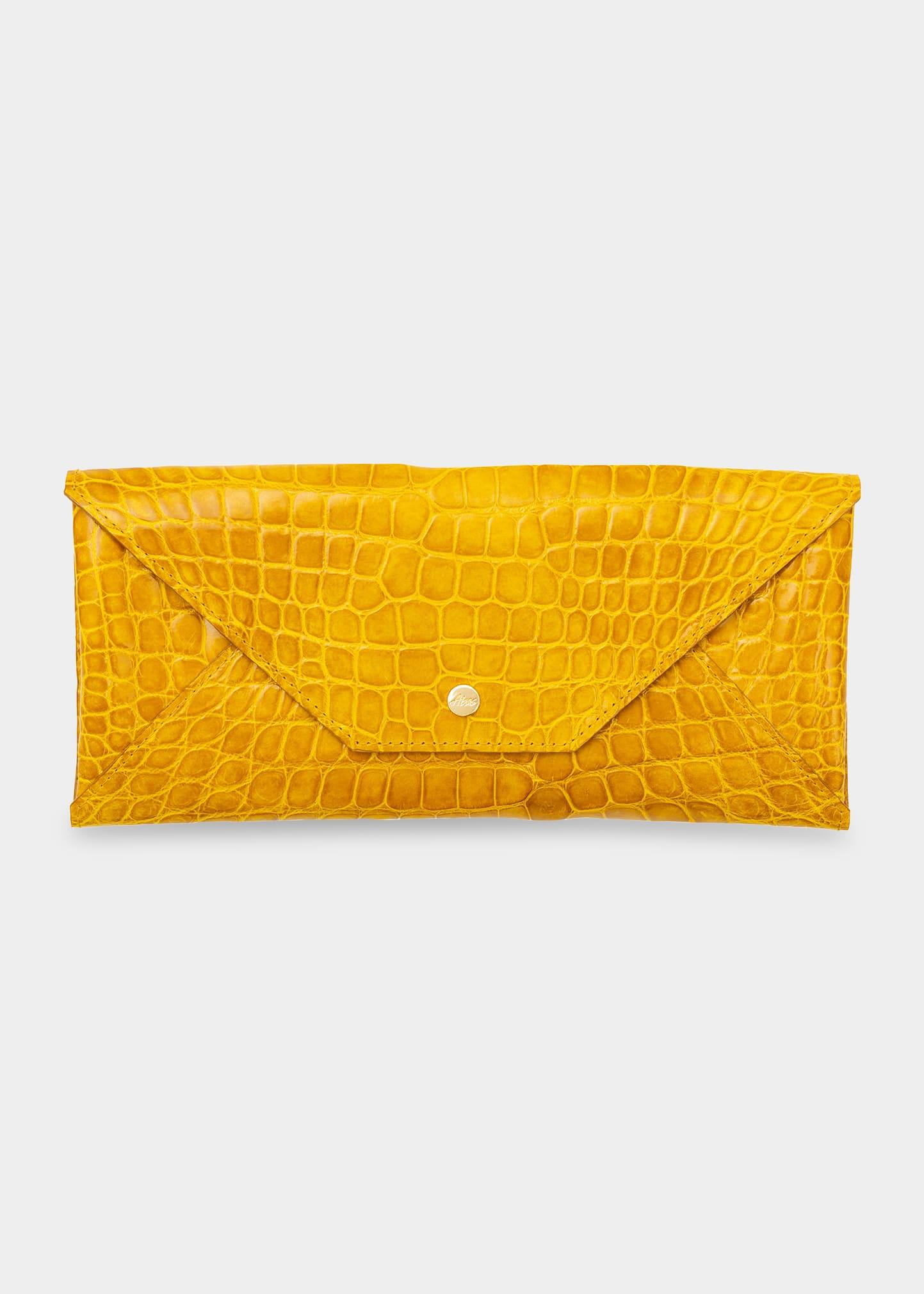 Abas Envelope Alligator Travel Organizer in Yellow Lyst