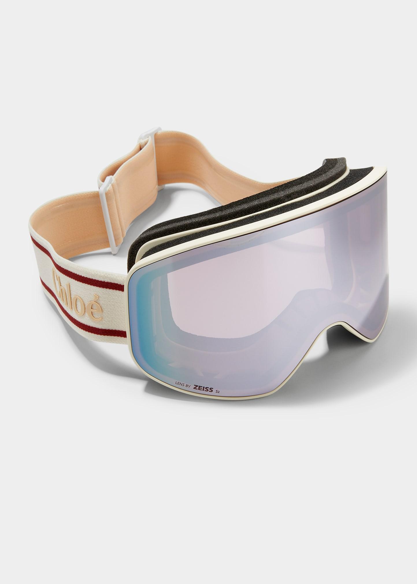 Chloé Logo Injection Plastic Ski Goggles in Gray Lyst