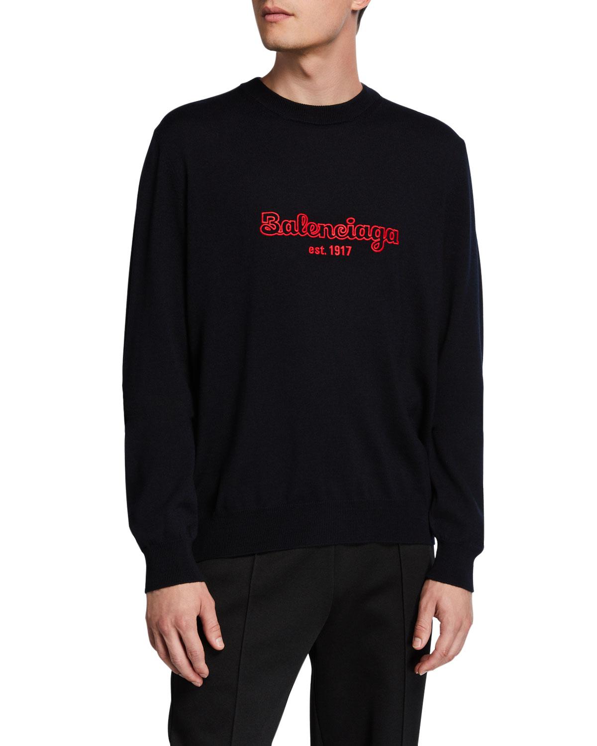 balenciaga men's logo sweater
