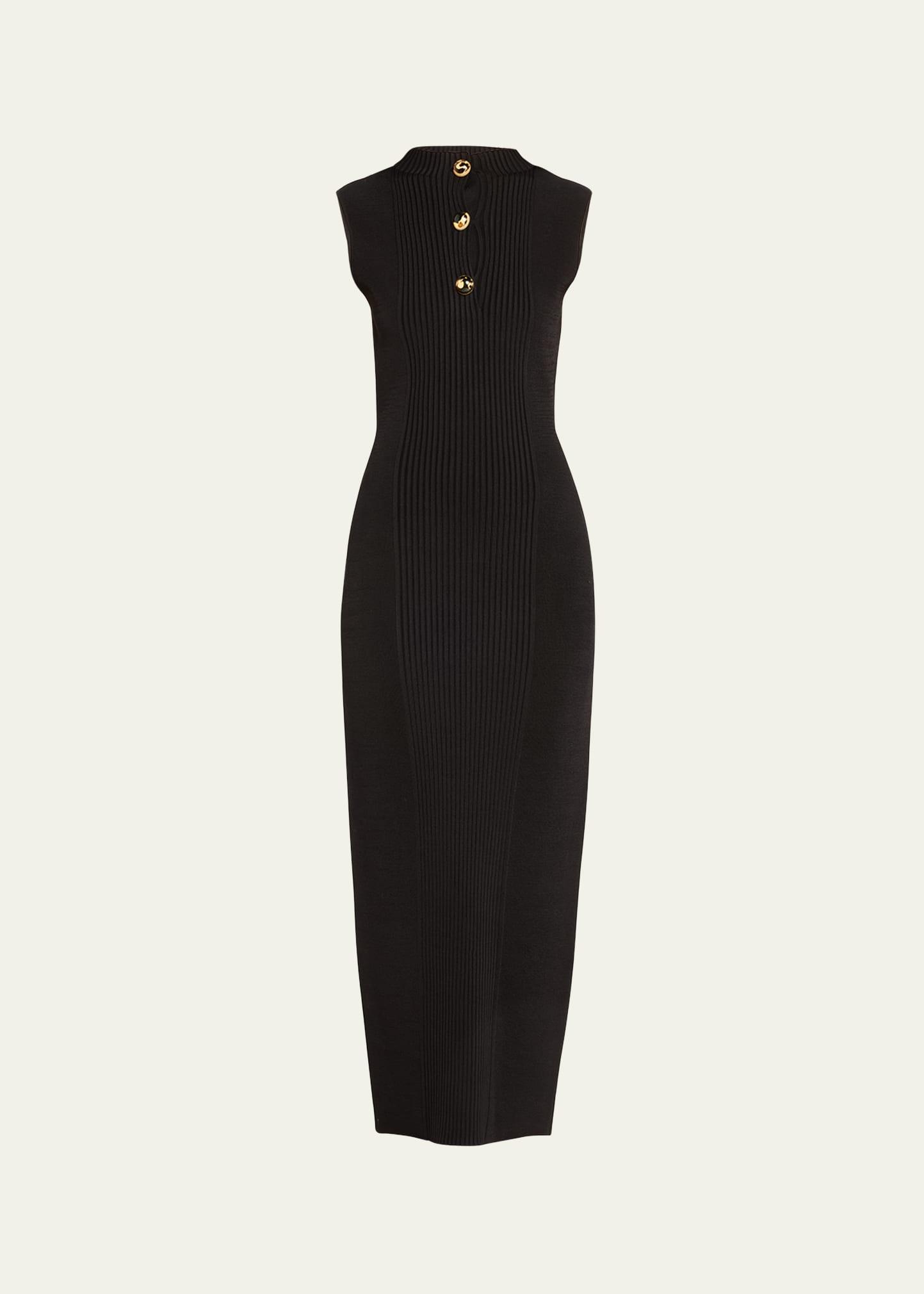 Lela Rose Ribbed Sleeveless Sweater Dress in Black Lyst