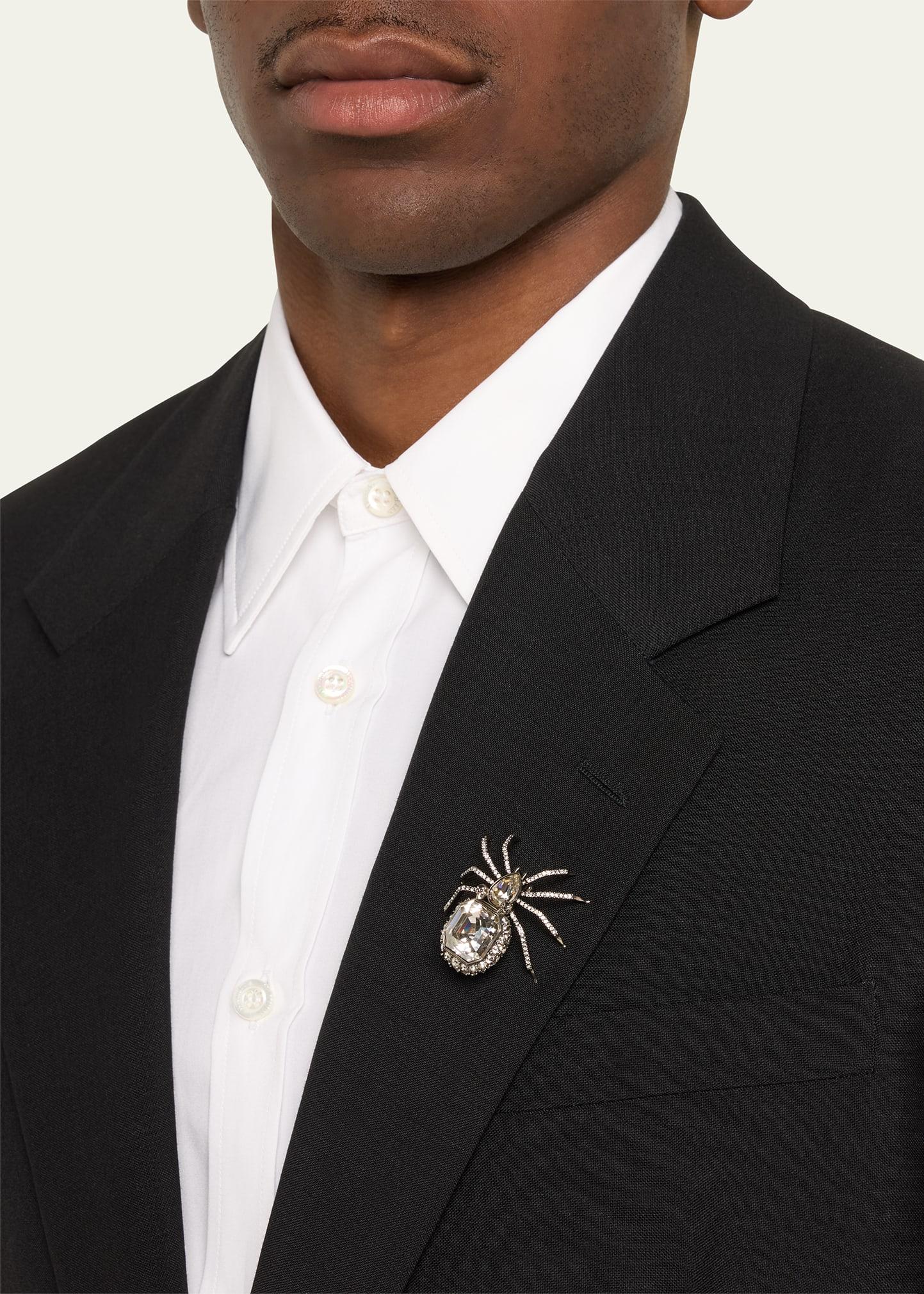 Alexander McQueen Crystal Spider Brooch in Natural for Men Lyst