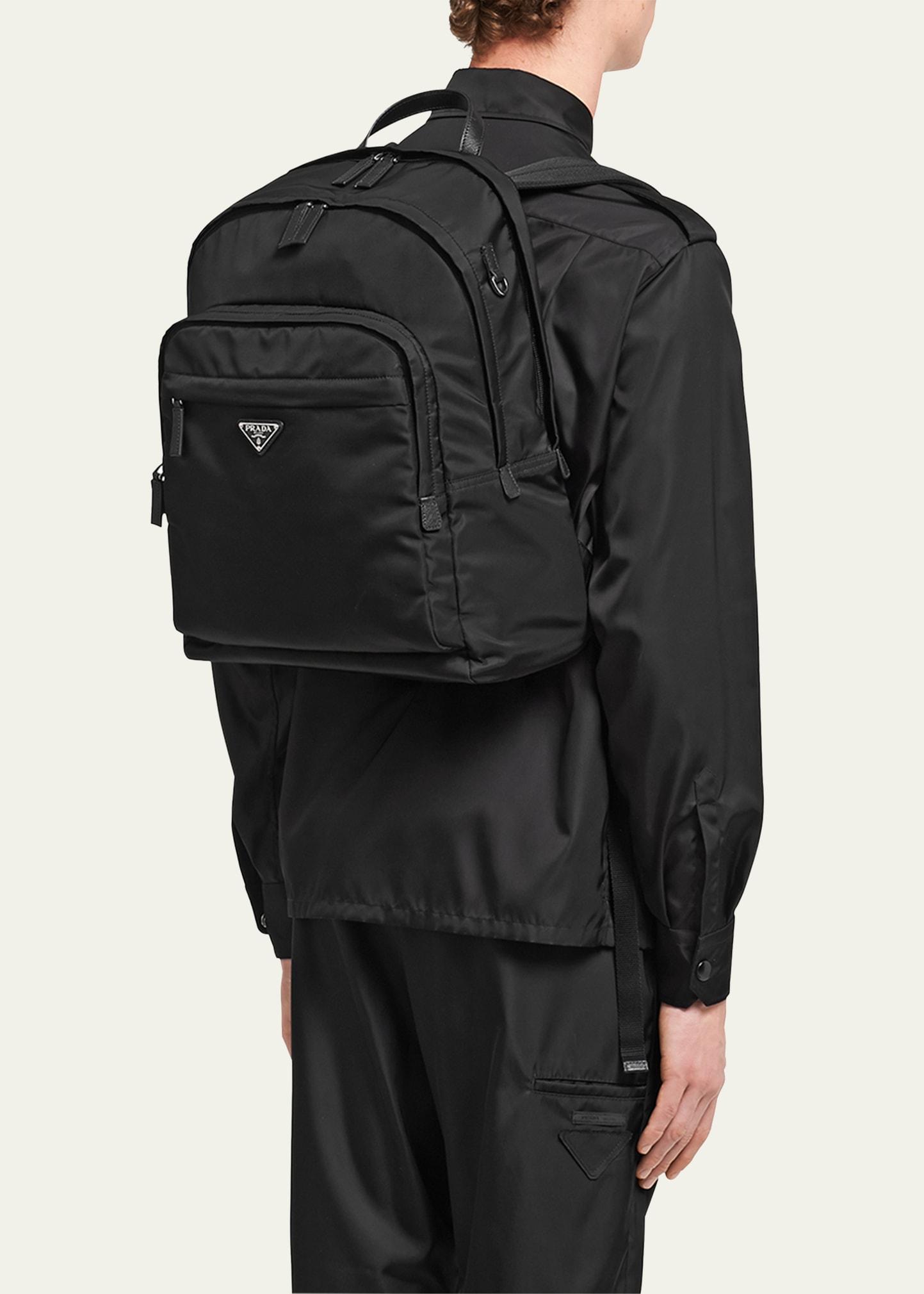 PRADA Triangle logo Backpack type Nylon Keycase Pouch 2TT061 Black