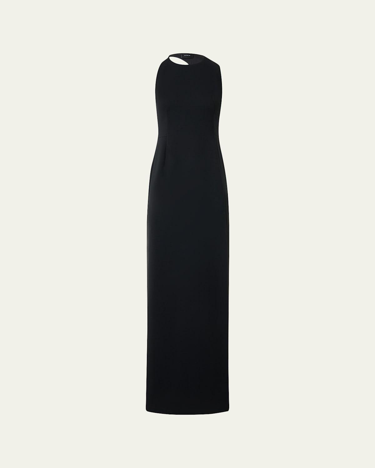 black onyx dresses Akris Punto Lace-Trim V-Neck Dress, Black, Women's, 12 main image 1
