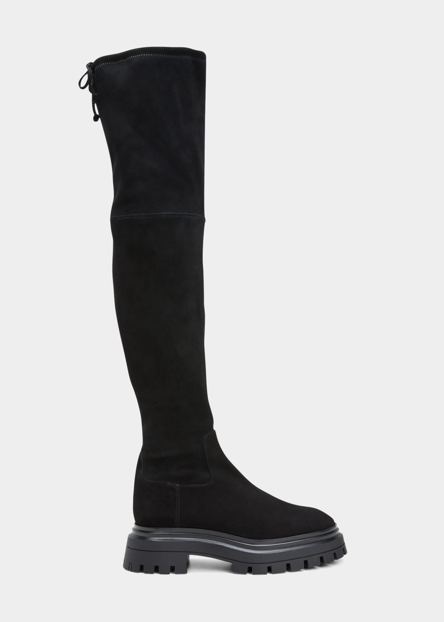 Stuart Weitzman Bedfordland Suede Overtheknee Boots in Black Lyst