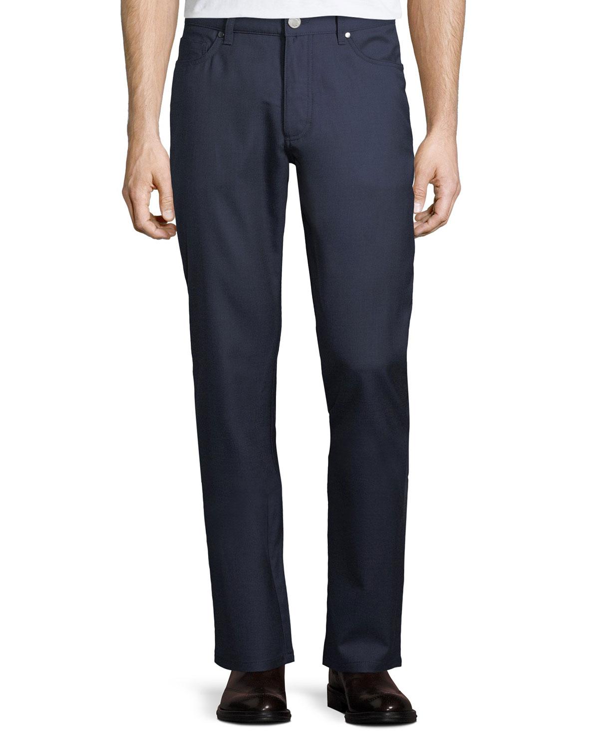 Ermenegildo Zegna 5-pocket Straight-leg Wool Pants in Navy (Blue) for ...