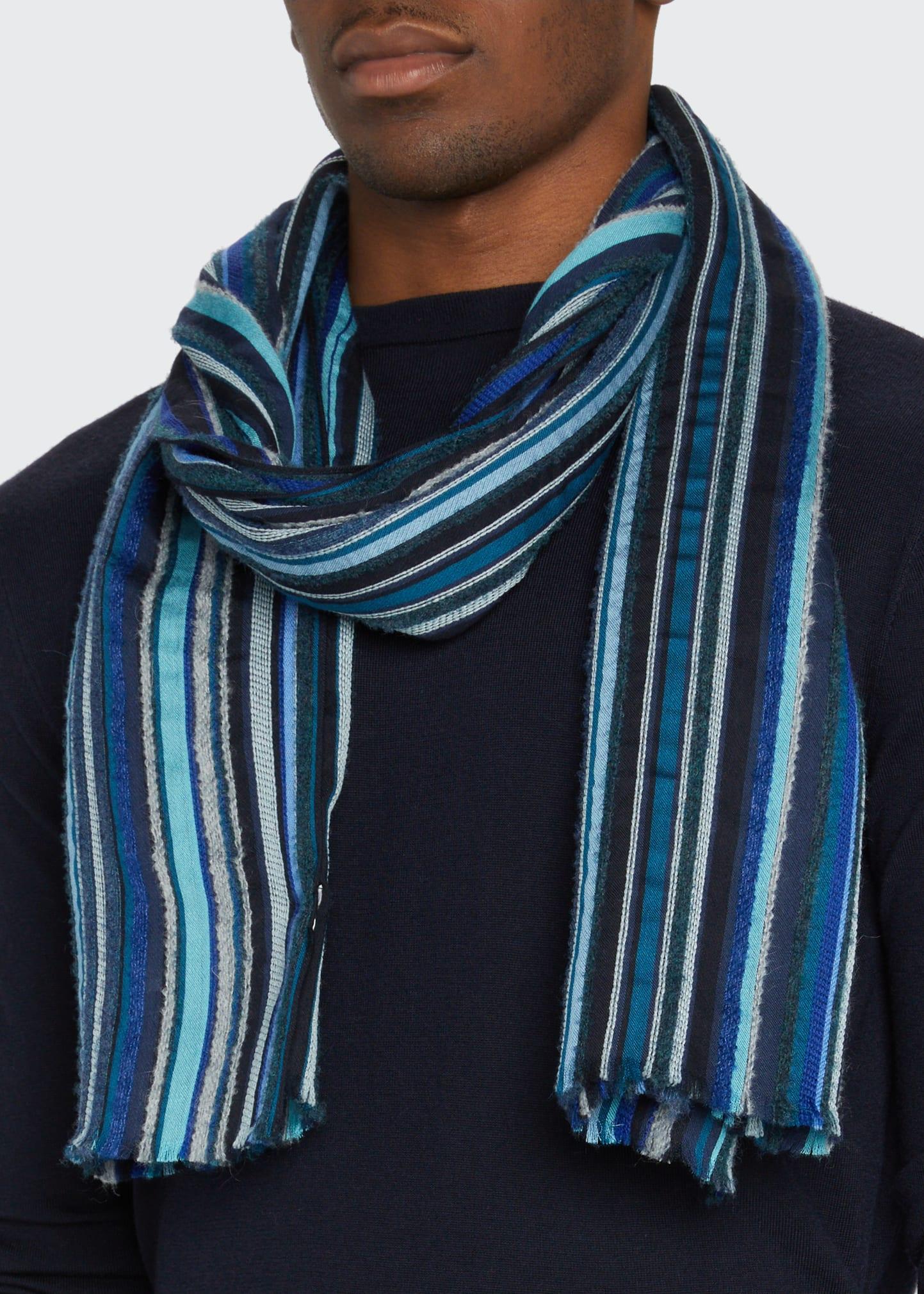 Paul Smith Multicolor Stripe Scarf in Blue for Men | Lyst