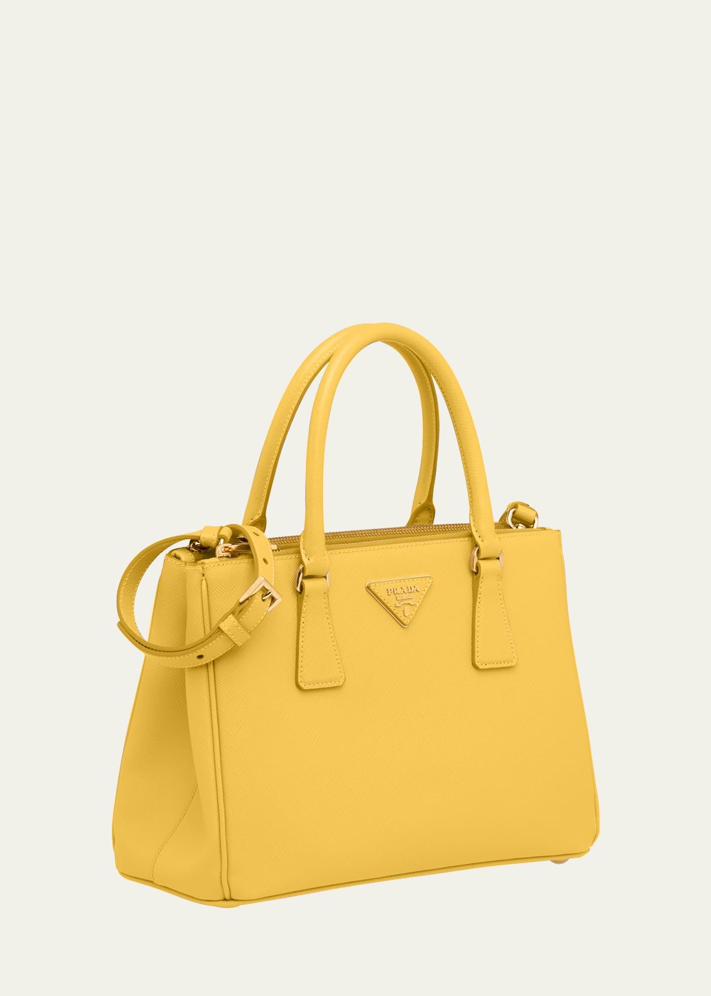 Prada Galleria Small Saffiano Double-zip Tote Bag in Yellow