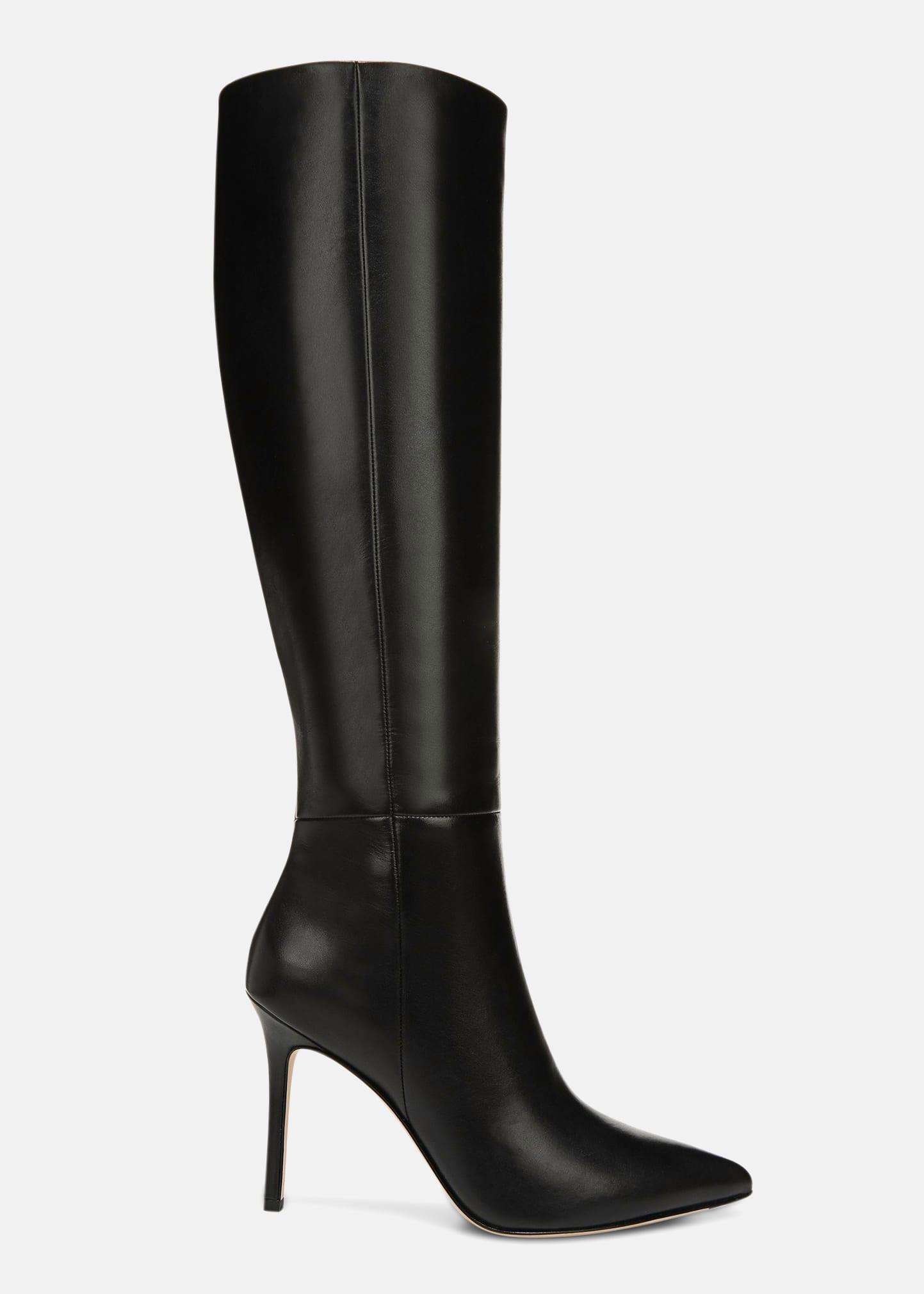 Veronica Beard Lisa Leather Stiletto Boots in Black | Lyst