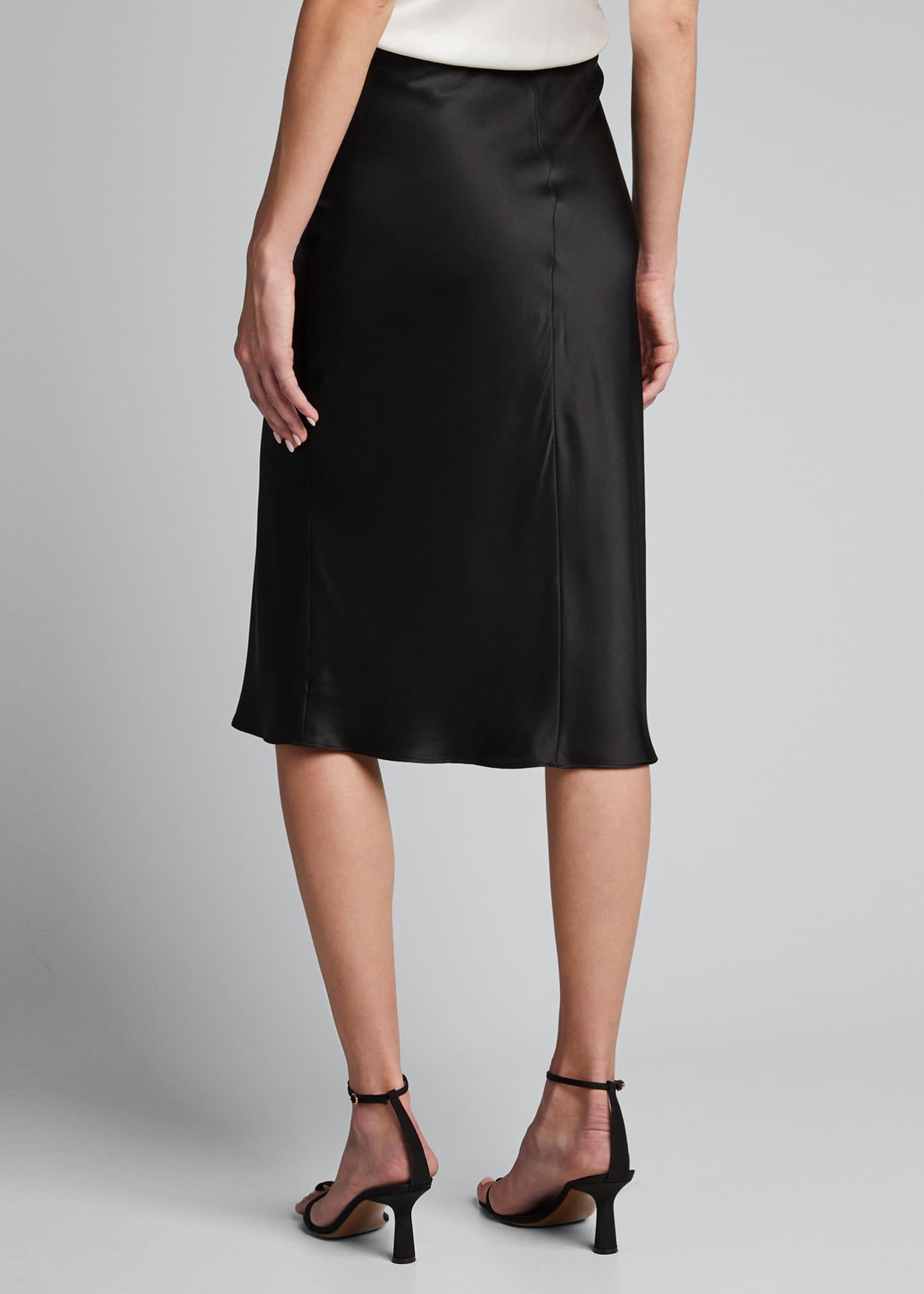 L'Agence Silk Perin Knee-length Bias Skirt in Black - Lyst