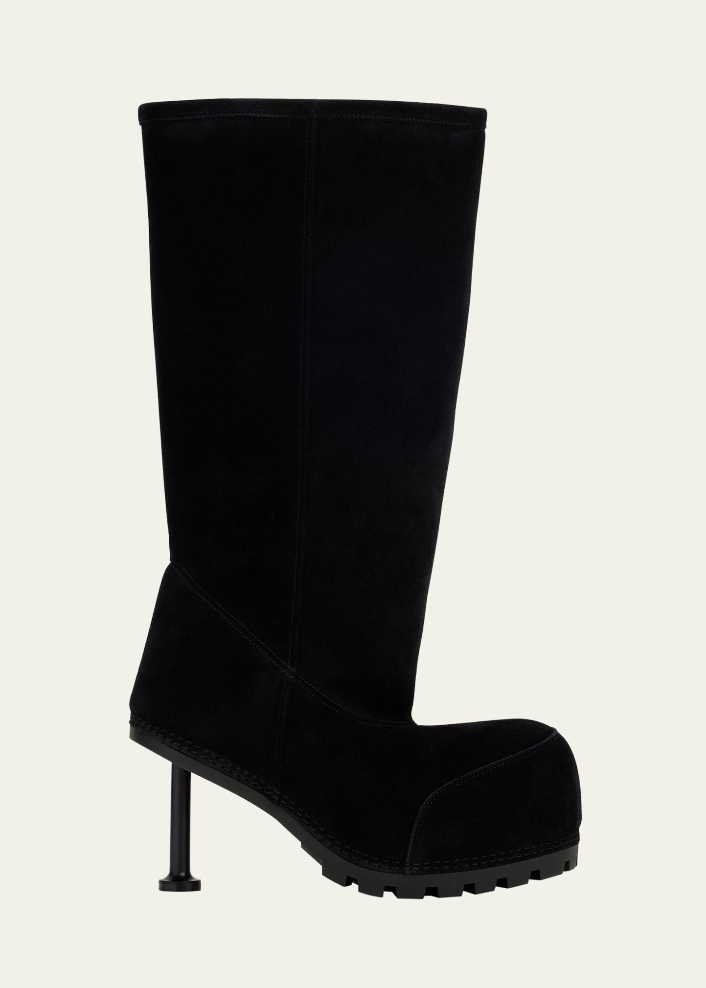 BALENCIAGA 25S ALASKA ANKLE BOOTS IN BROWN SUEDE AND LAMBSKIN