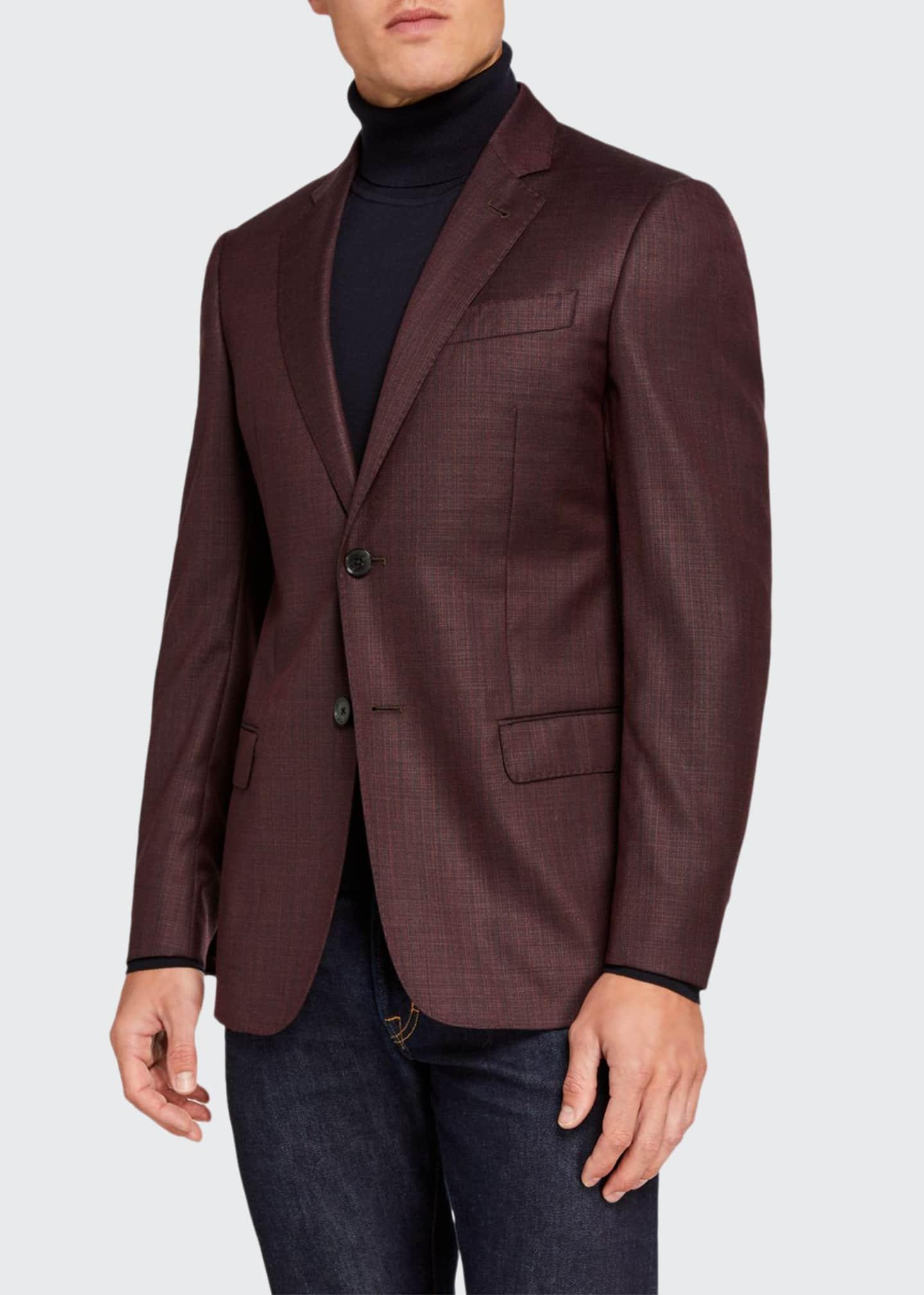 Emporio Armani Men's G Line Super 130s Virgin Wool Sport Jacket in Red