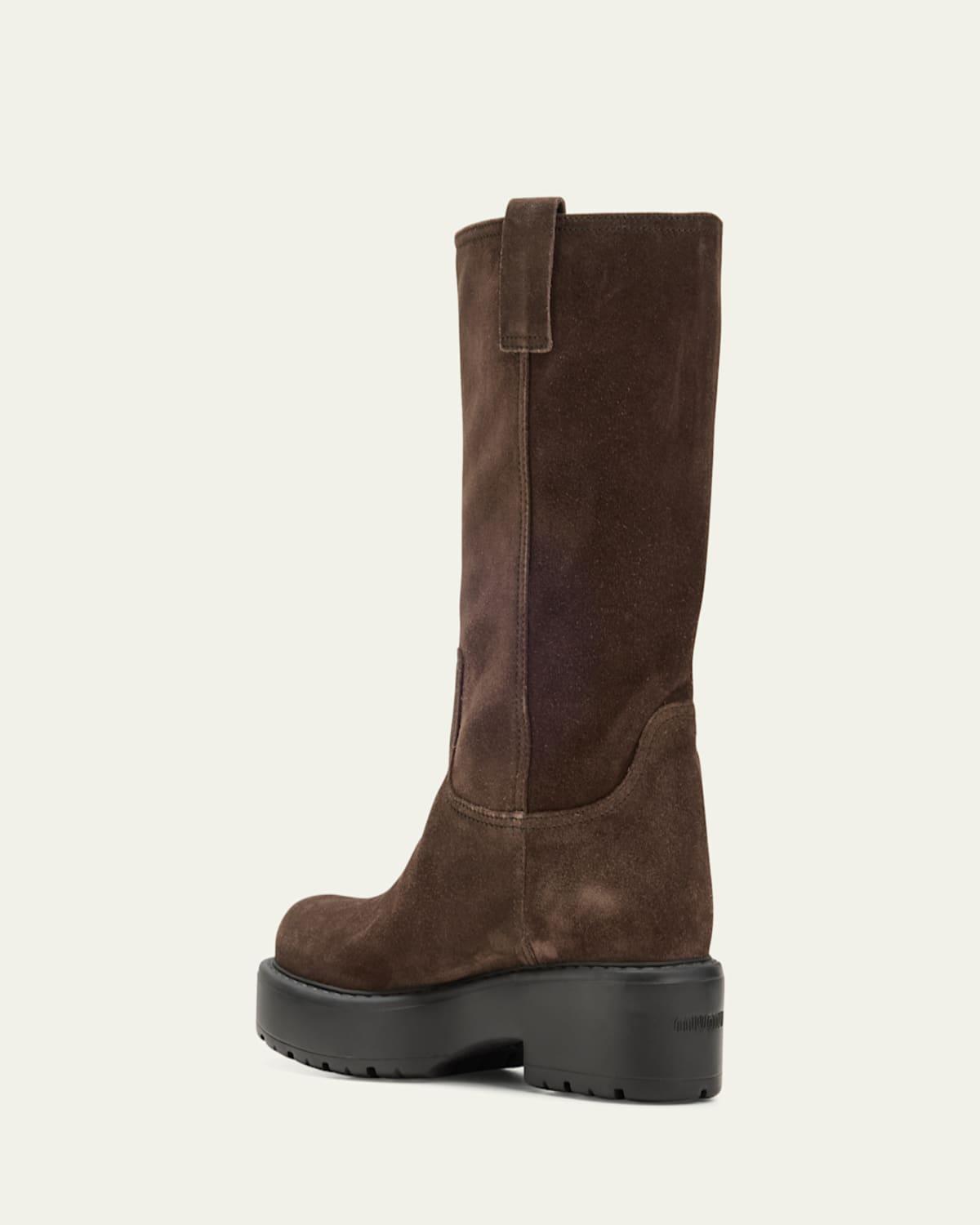 ミドルブーツ MIU MIU BOOTS MORO Miu Miu バックル レザーブーツ | ブラック | FARFETCH JP