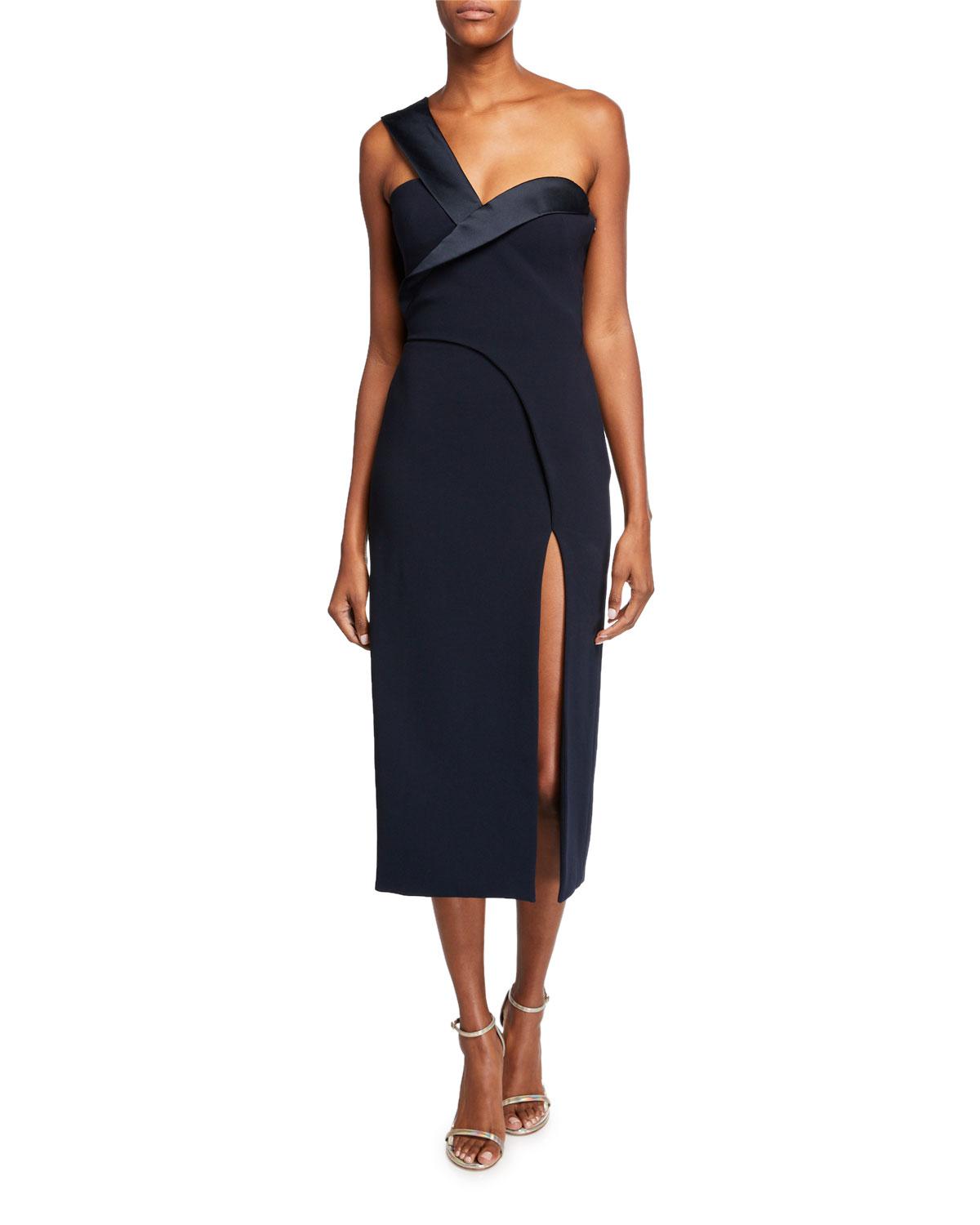 brandon maxwell one shoulder dress