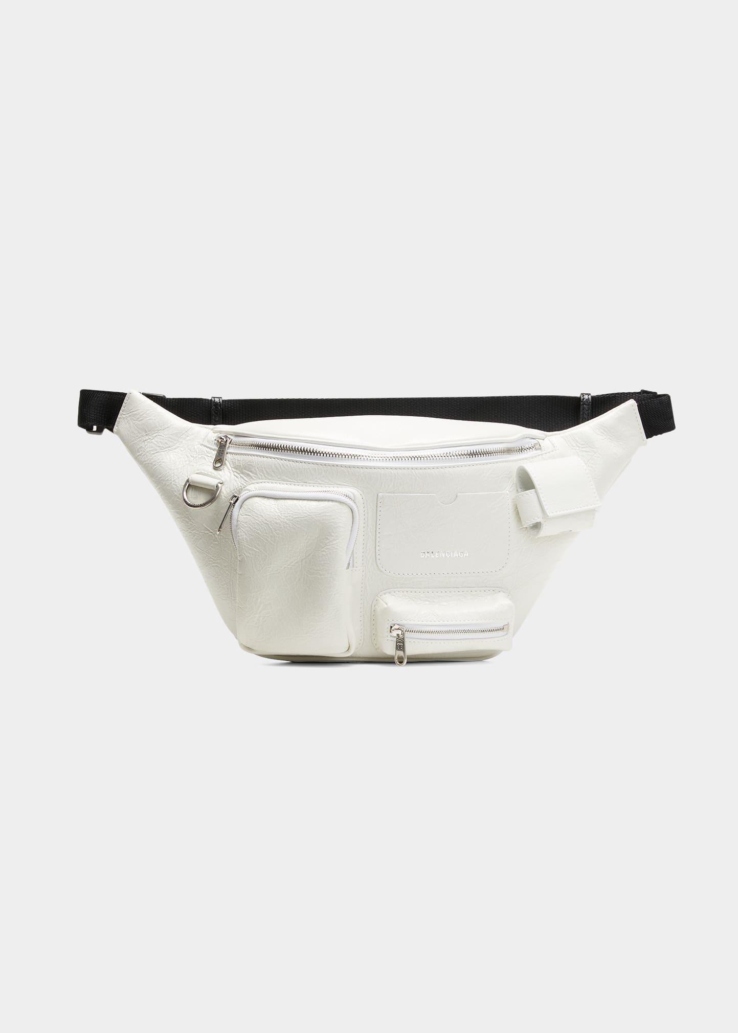Balenciaga Superbusy Leather Belt Bag in White for Men | Lyst