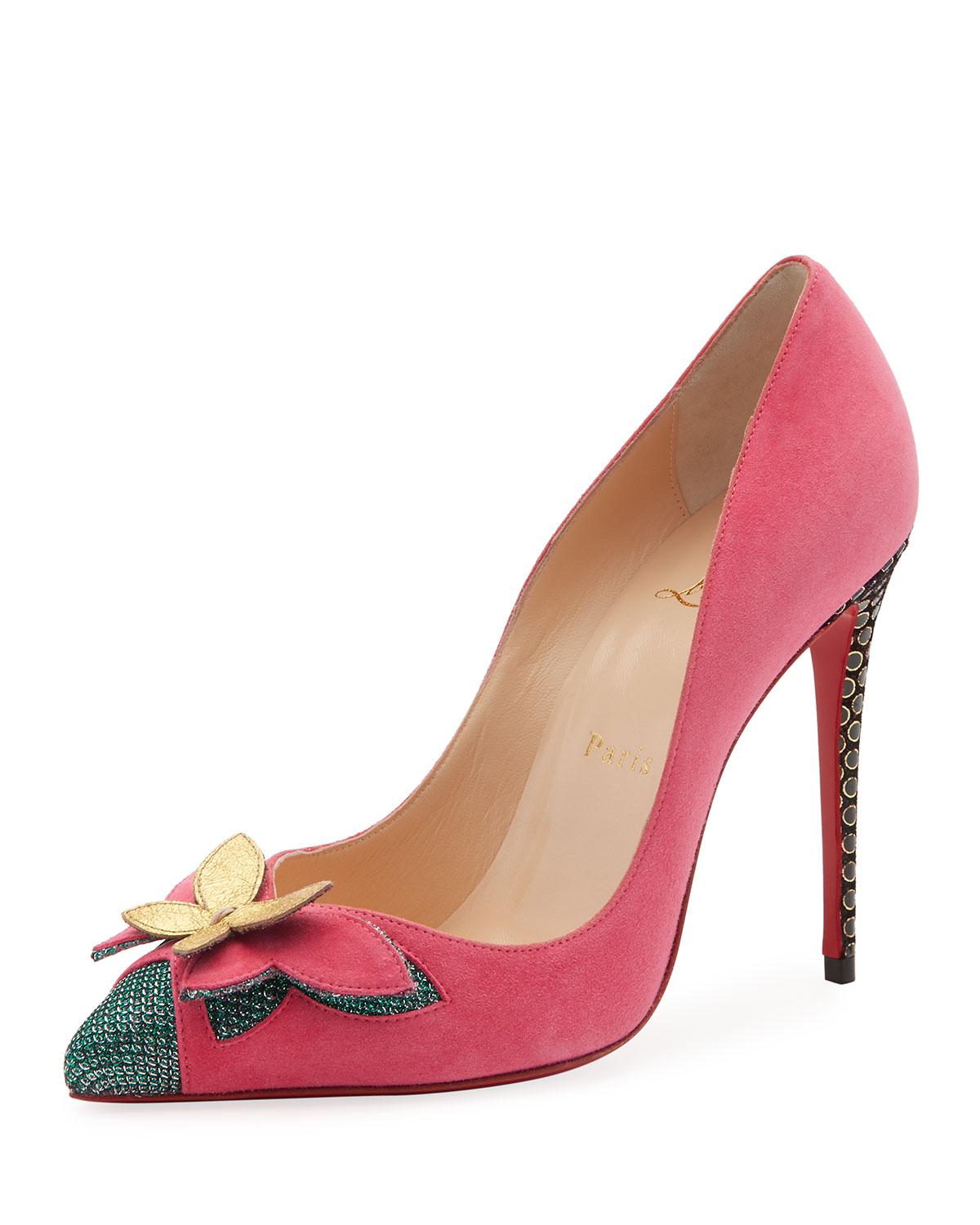 Christian Louboutin Maripopump Suede Butterfly Red Sole Pump - Lyst