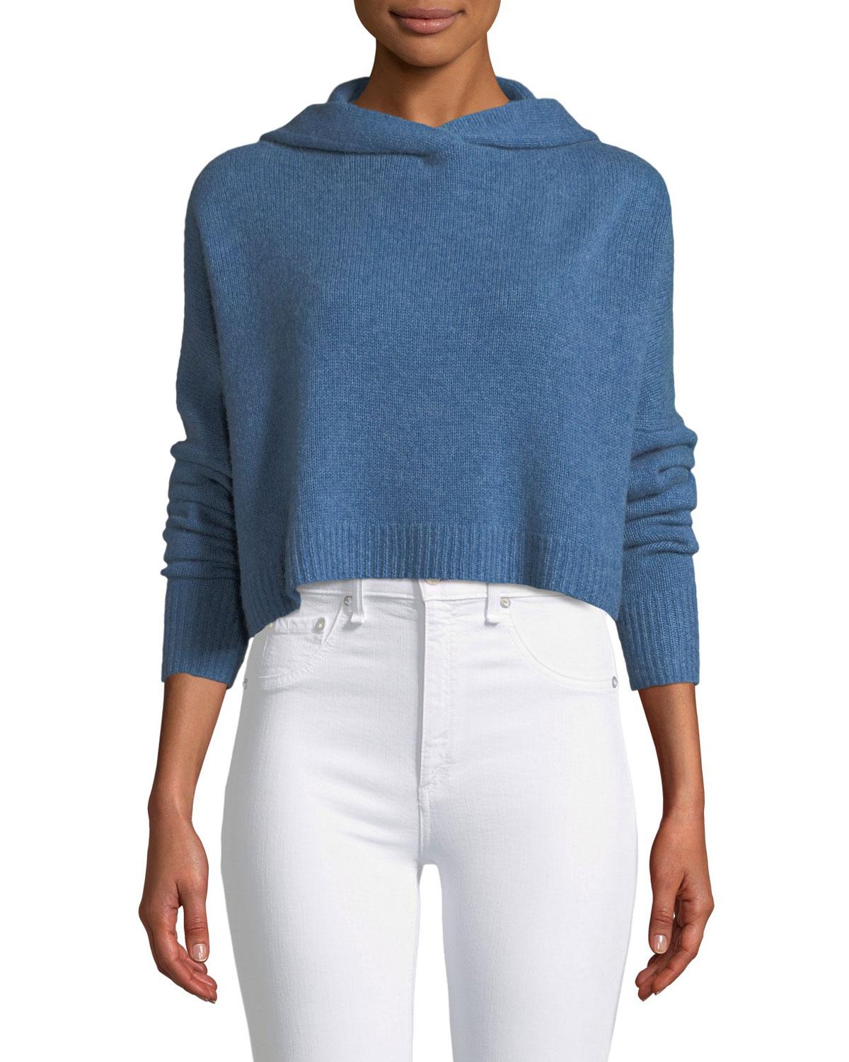 cropped cashmere hoodie