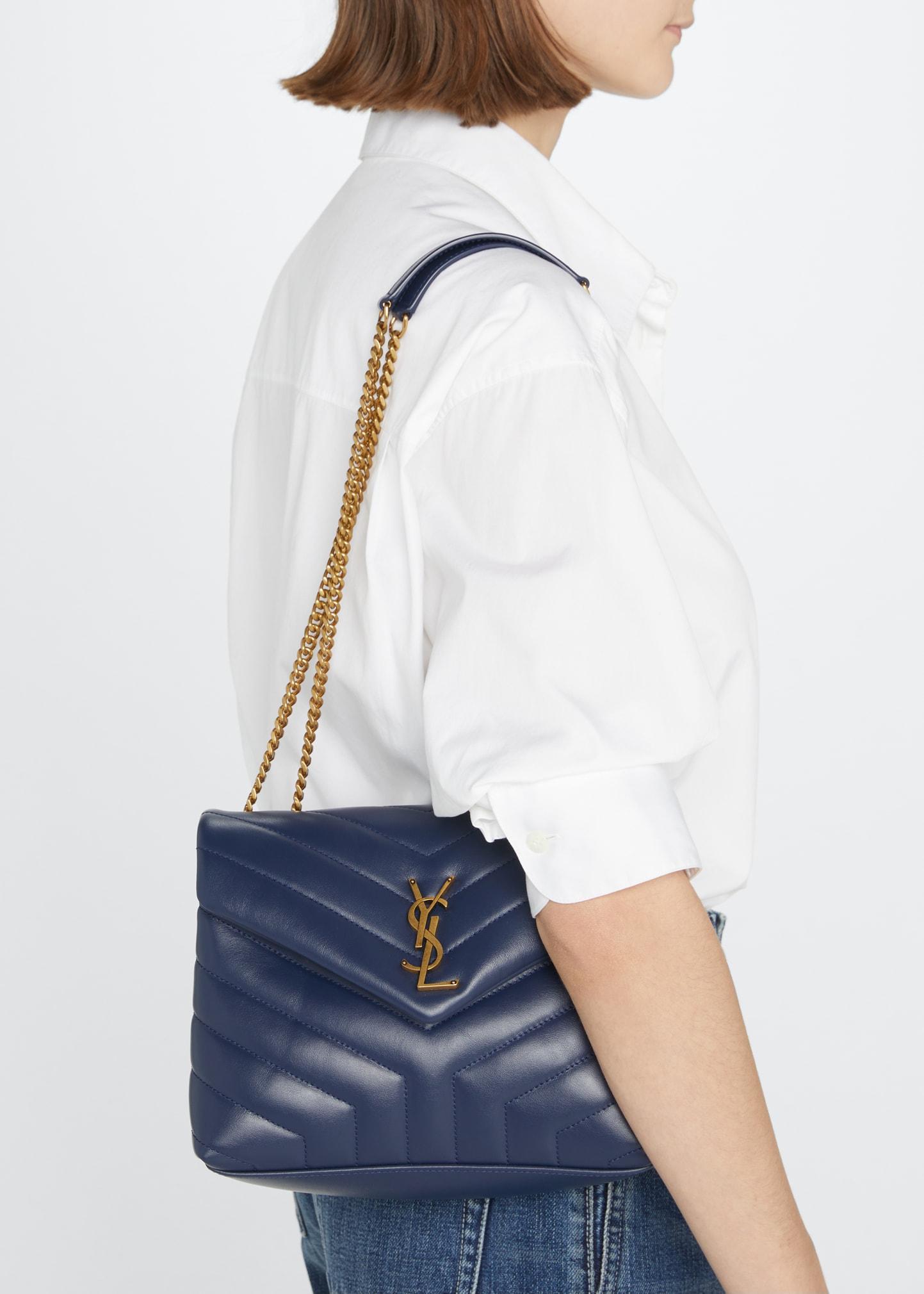 Yves Saint Laurent, Bags, Saint Laurent Loulou Medium Ysl Matelasse  Calfskin Flaptop Shoulder Bag