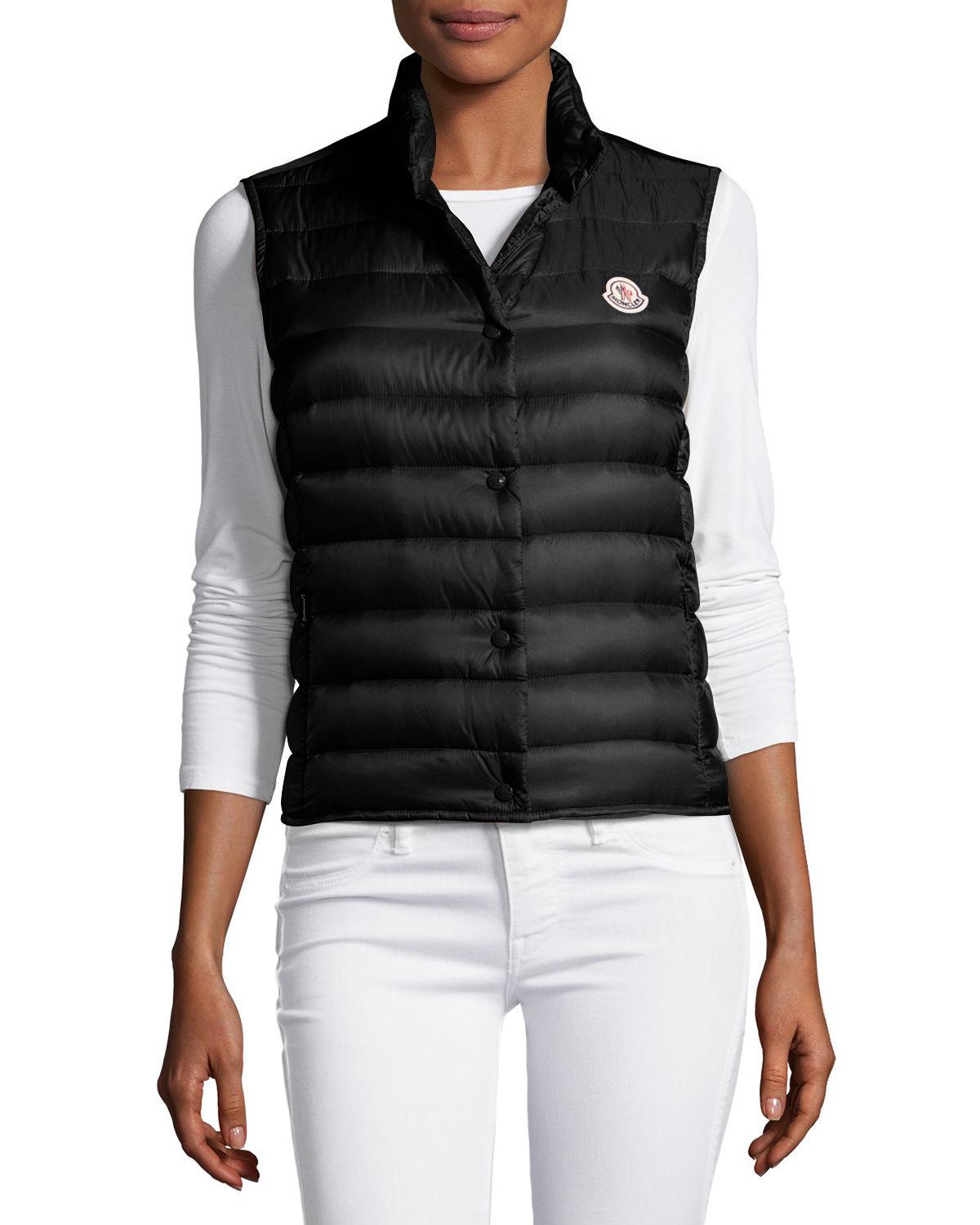 Moncler Liane Quilted Down Gilet in Black | Lyst