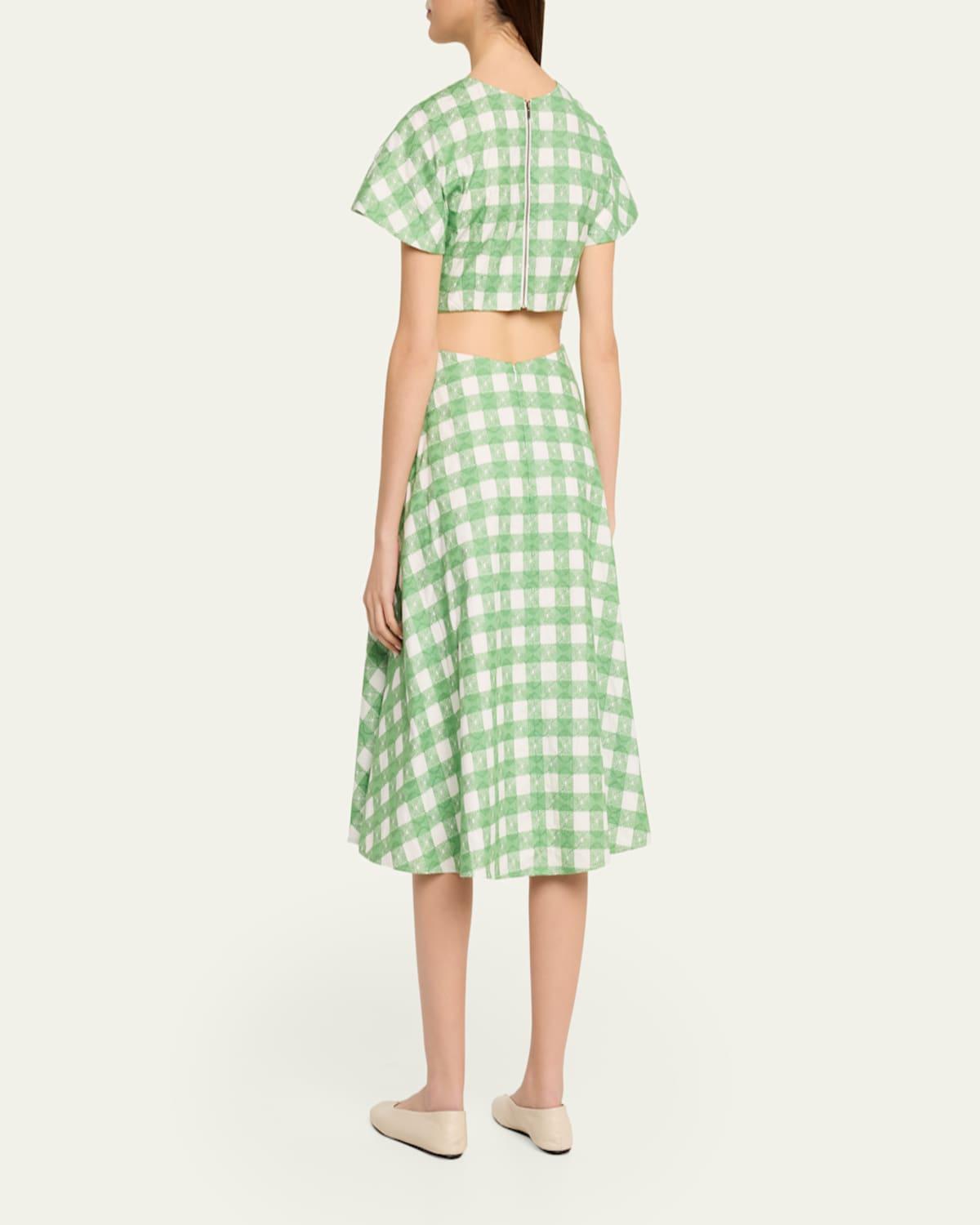 green and navy blue dress Georgina Ponte Dress-Green and Navy