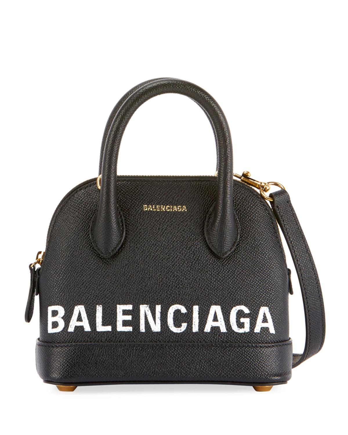Balenciaga Ville Xxs Pebbled Leather Top-handle Tote Bag in Black ...
