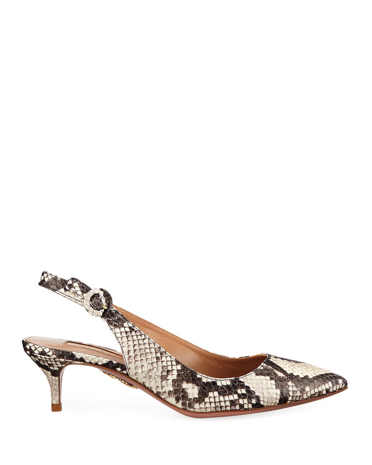 snake skin sling backs