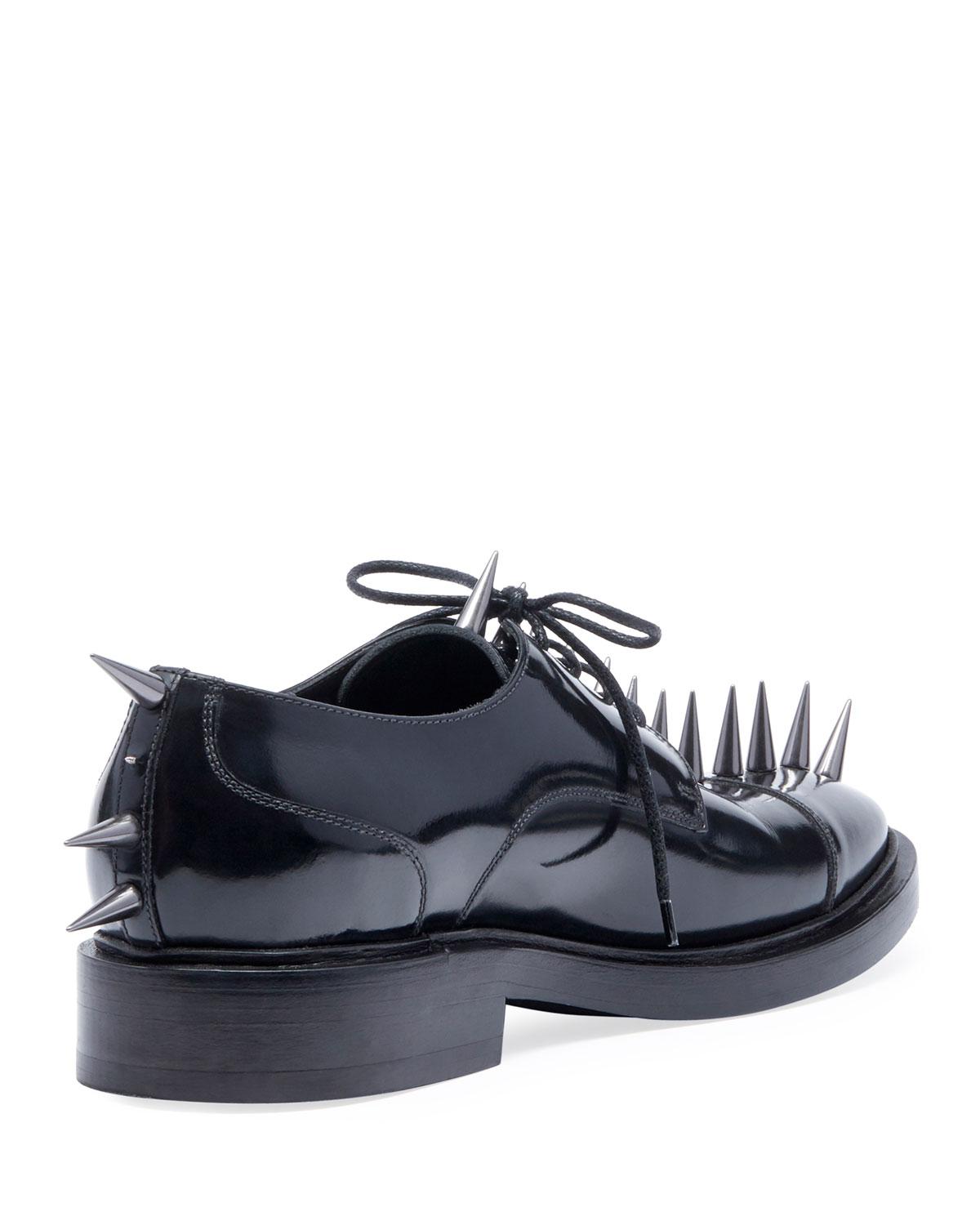 Spiked Lace-up Derby Shoes 