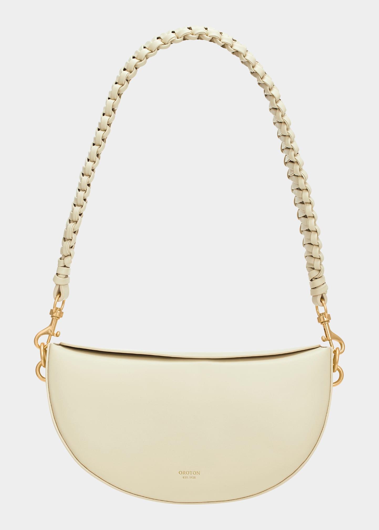 Oroton Brie Braided Leather Shoulder Bag in Natural | Lyst