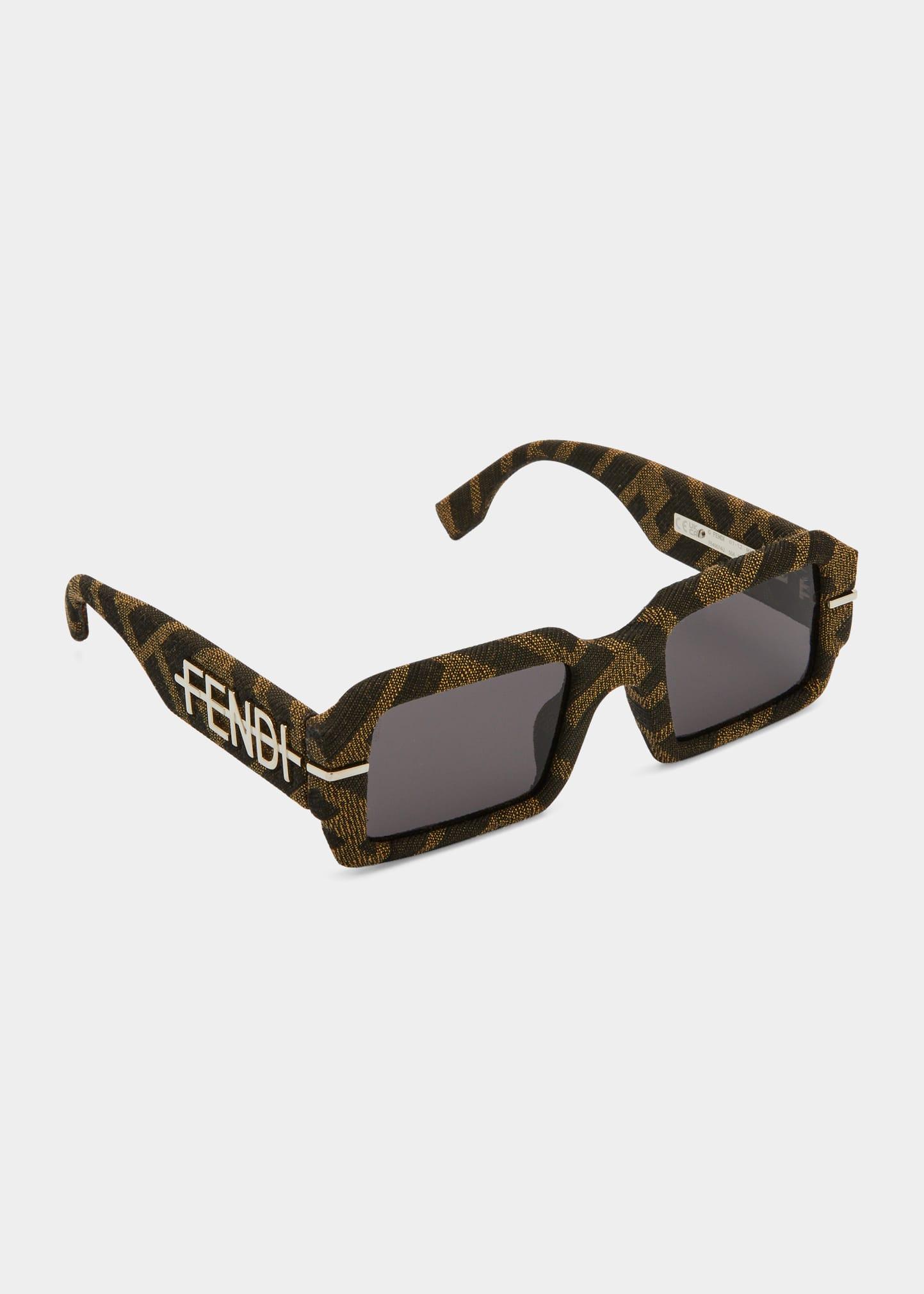 Fendi Logo Rectangle Acetate Sunglasses Lyst