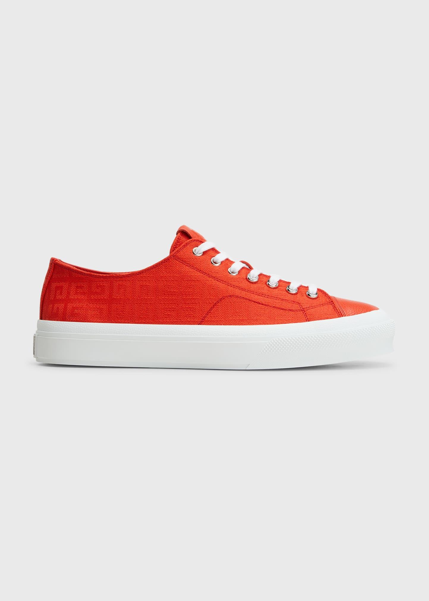 Givenchy City 4g Jacquard Logo Low-top Sneakers in Red for Men | Lyst