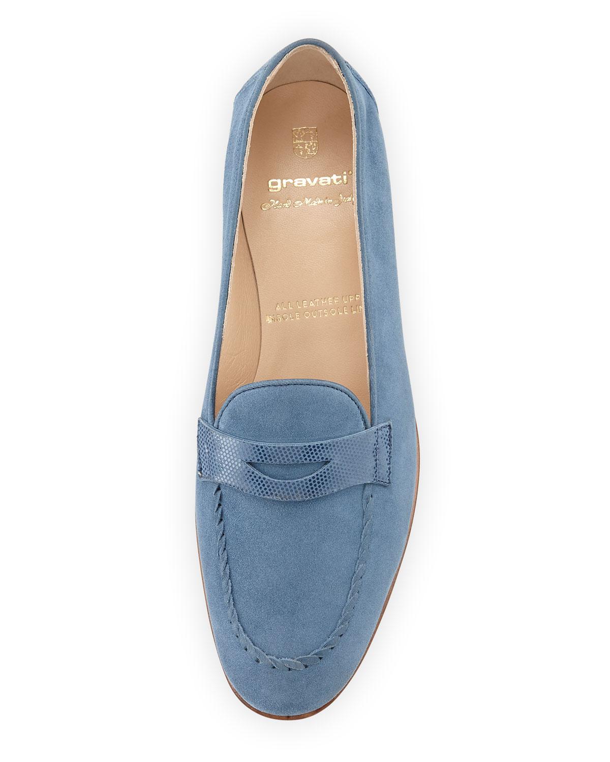 Gravati Leather Suede Penny Loafer in Pink Lyst