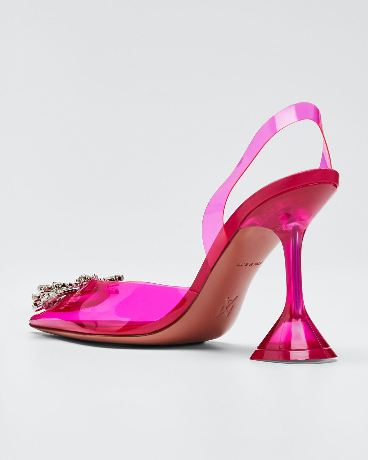 amina muaddi begum glass transparent sandals