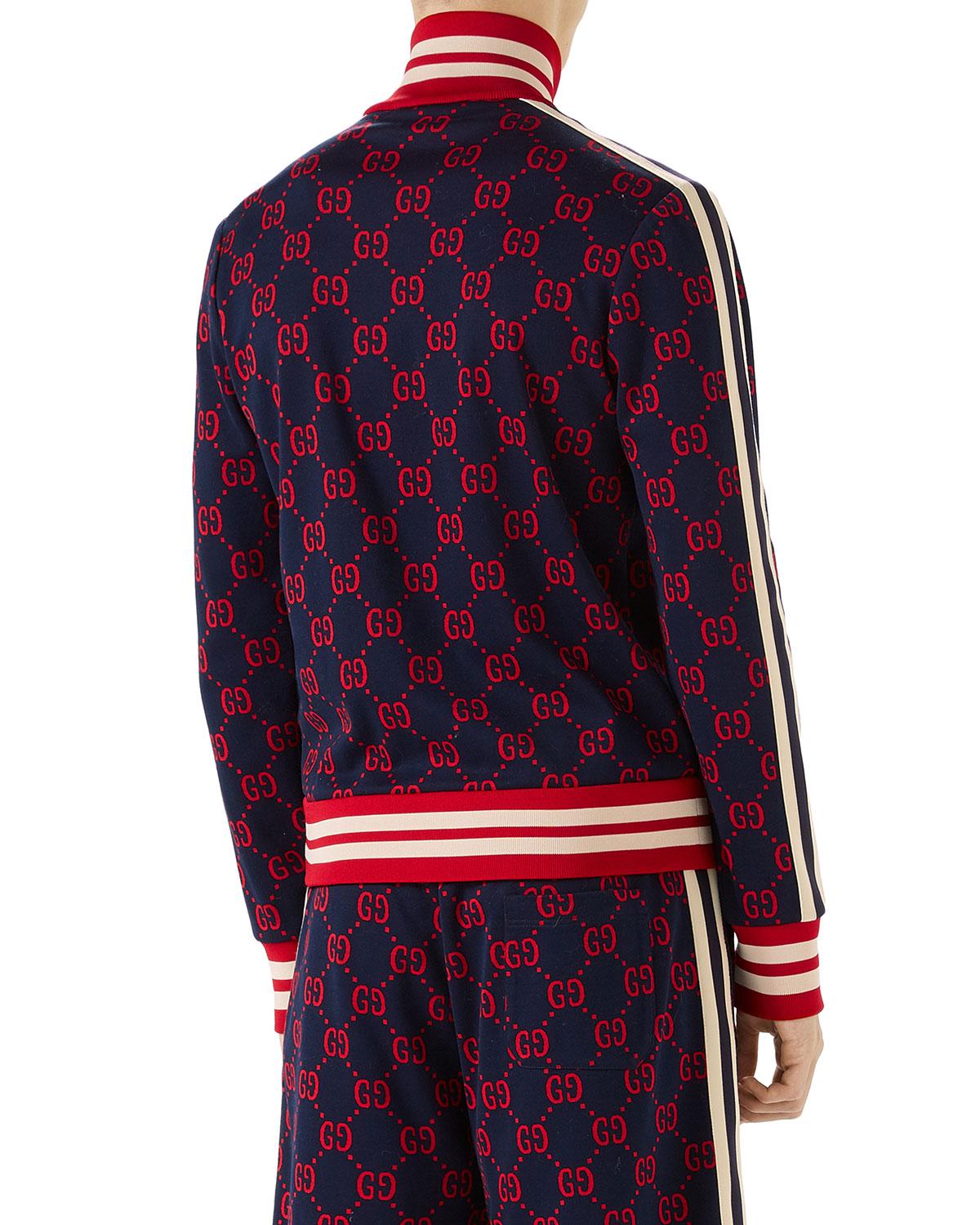 Gucci Ggjacquard Zipfront Jacket in Red for Men Lyst